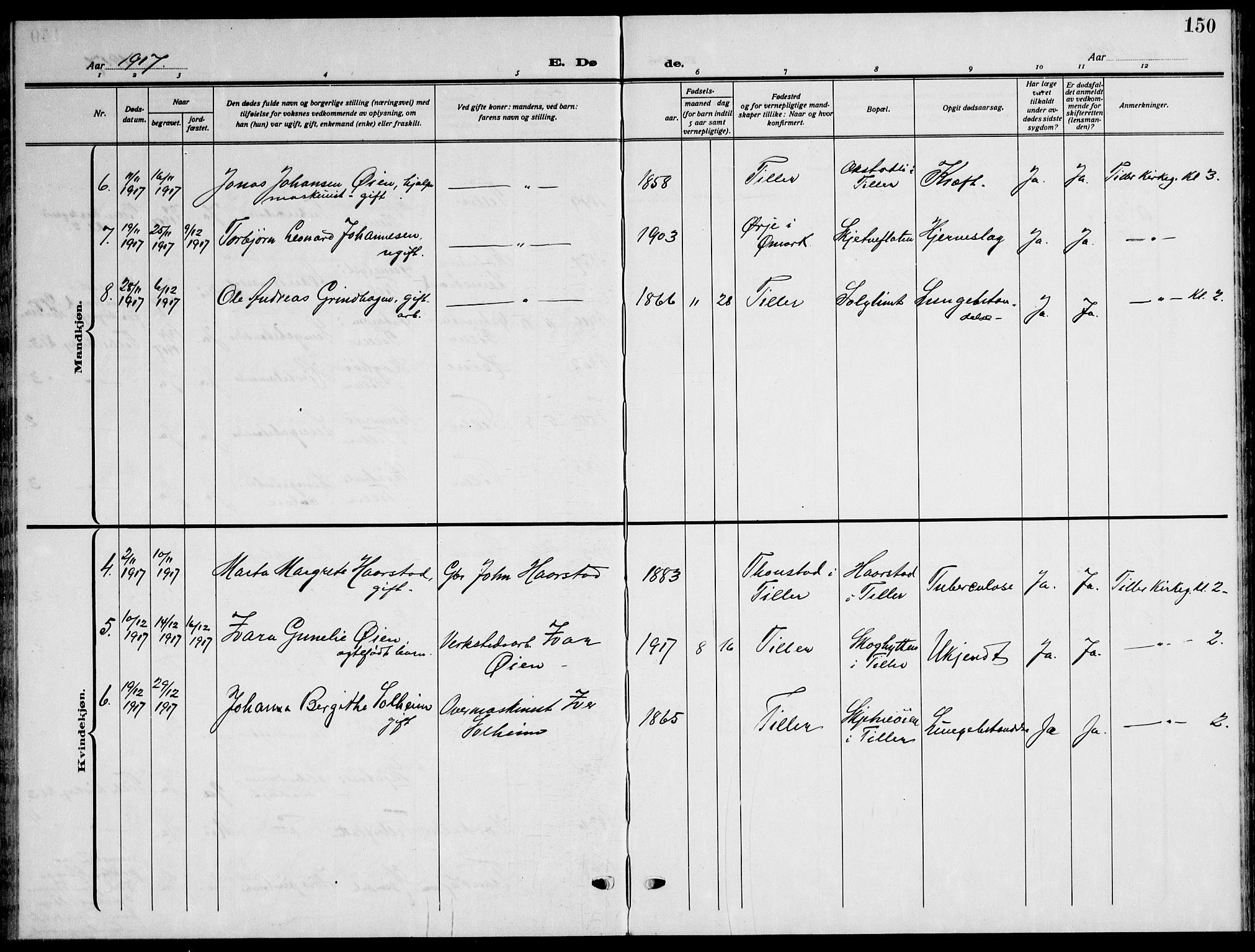 Ministerialprotokoller, klokkerbøker og fødselsregistre - Sør-Trøndelag, SAT/A-1456/621/L0462: Parish register (copy) no. 621C05, 1915-1945, p. 150