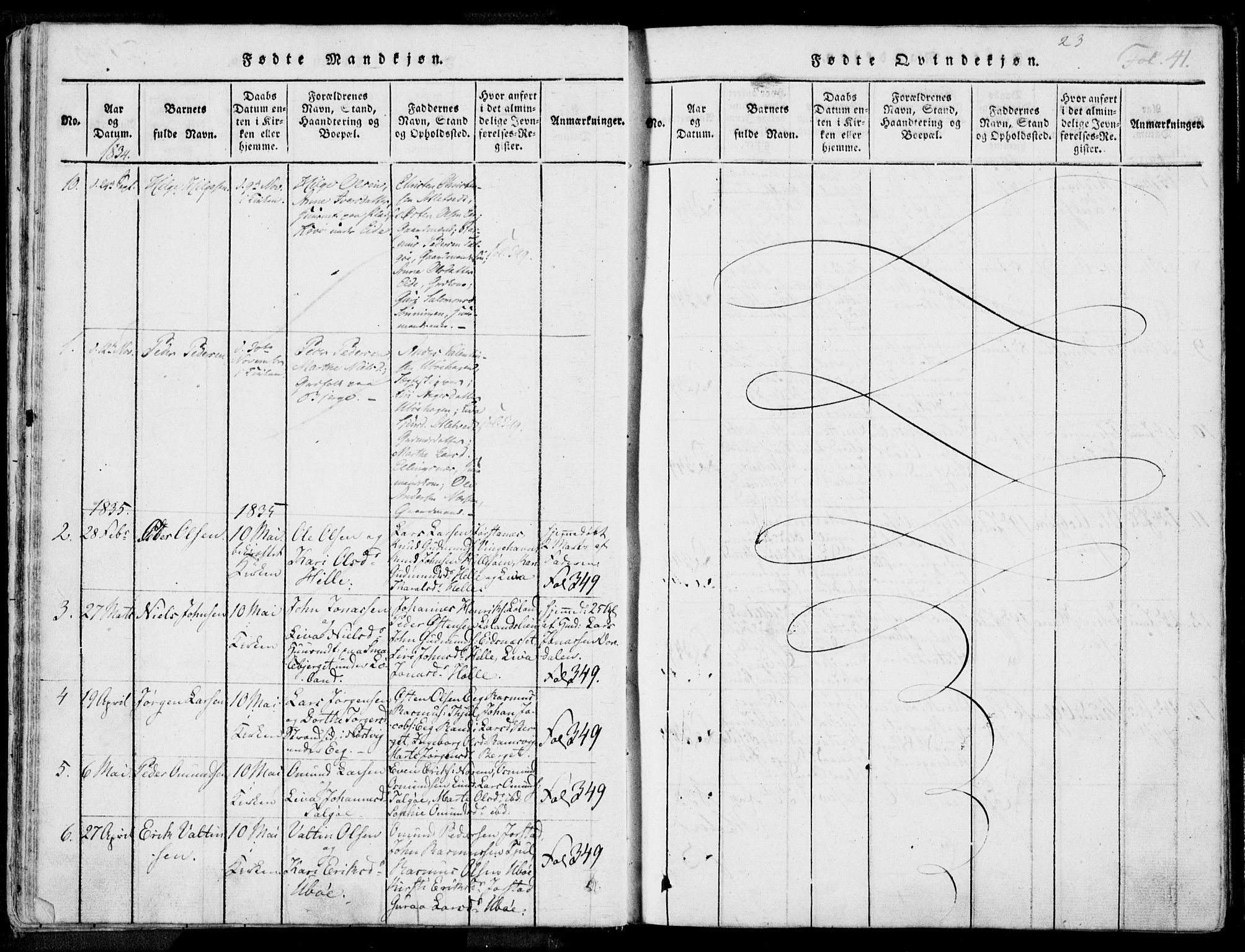 Nedstrand sokneprestkontor, AV/SAST-A-101841/01/IV: Parish register (official) no. A 7, 1816-1870, p. 41