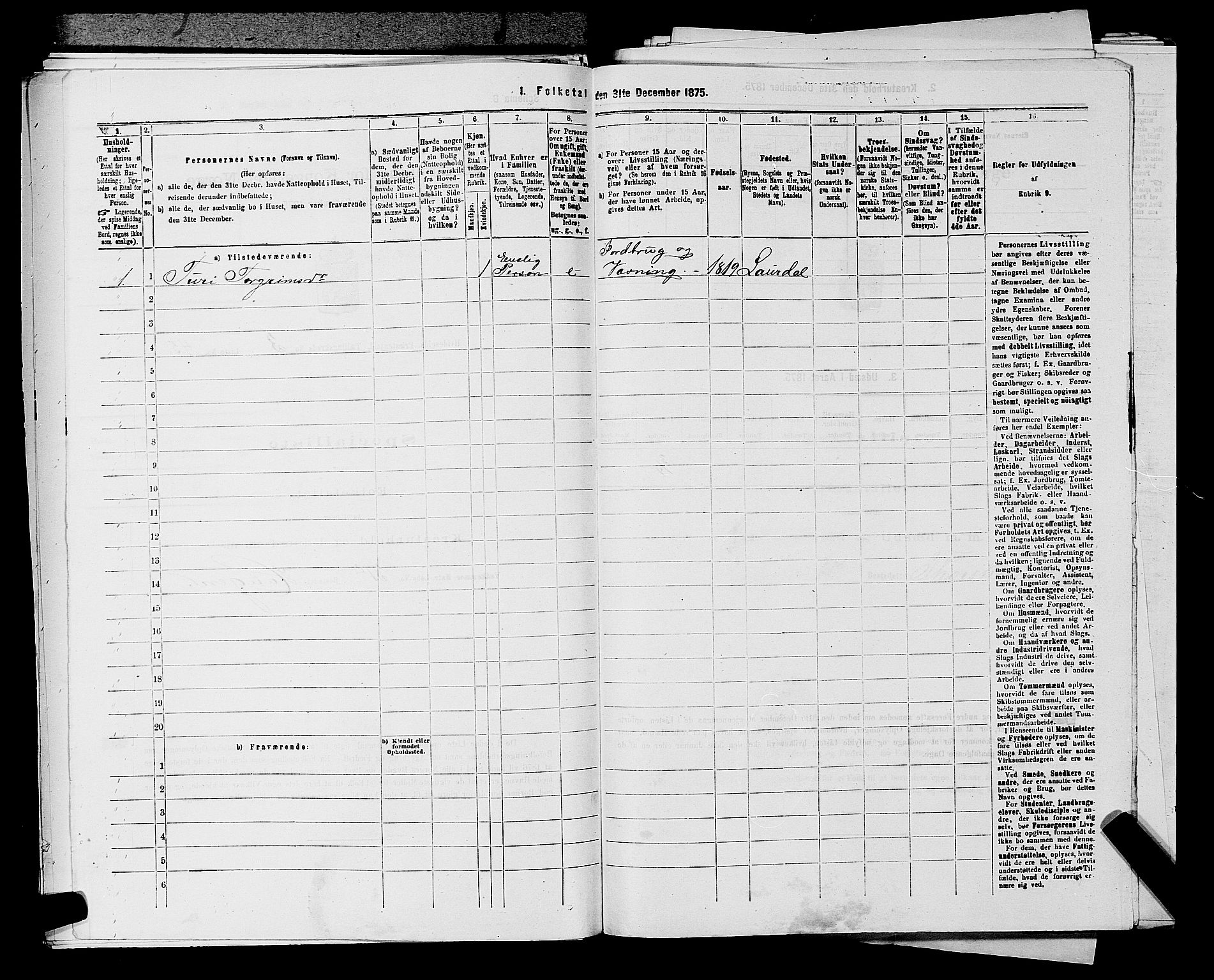 SAKO, 1875 census for 0829P Kviteseid, 1875, p. 376