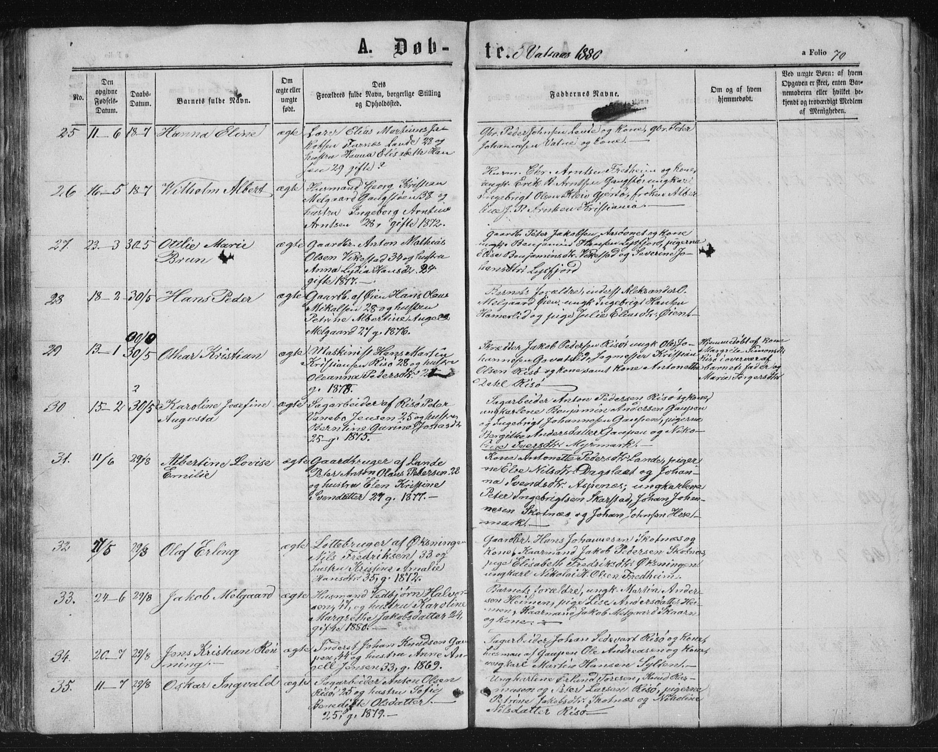 Ministerialprotokoller, klokkerbøker og fødselsregistre - Nordland, SAT/A-1459/810/L0158: Parish register (copy) no. 810C02 /1, 1863-1883, p. 70