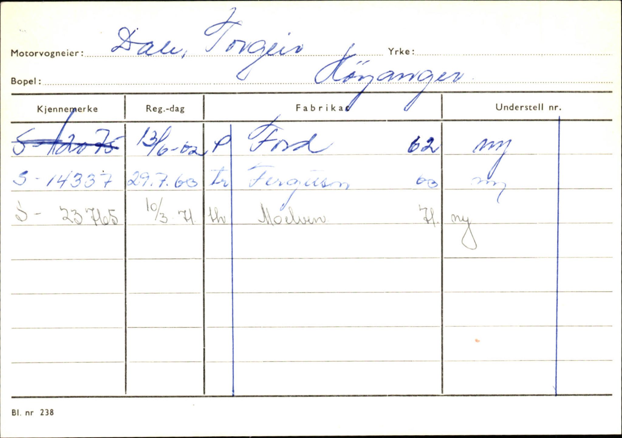 Statens vegvesen, Sogn og Fjordane vegkontor, SAB/A-5301/4/F/L0130: Eigarregister Eid T-Å. Høyanger A-O, 1945-1975, p. 887