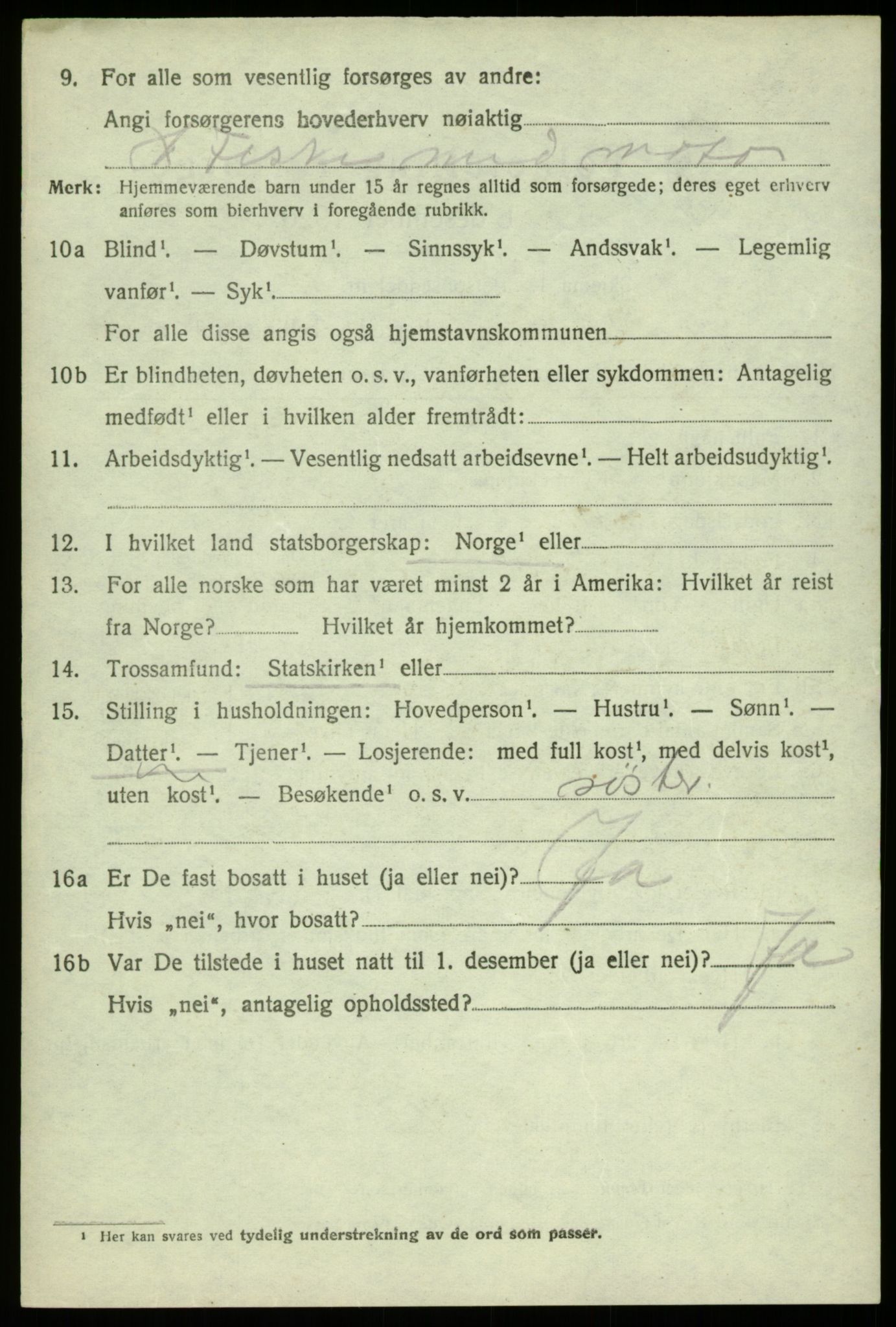 SAB, 1920 census for Fjell, 1920, p. 6381