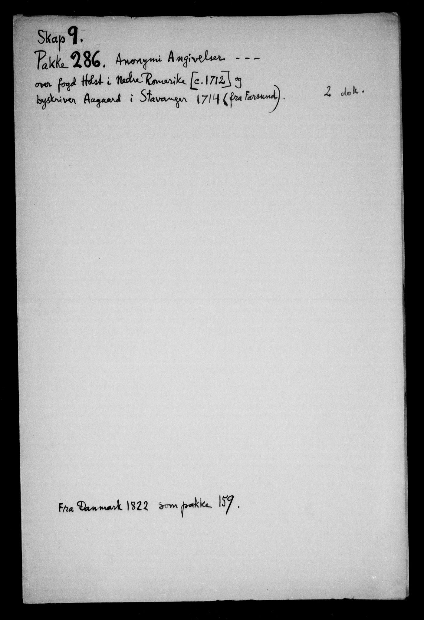Danske Kanselli, Skapsaker, RA/EA-4061/F/L0037: Skap 9, pakke 277-315, 1697-1745, p. 22