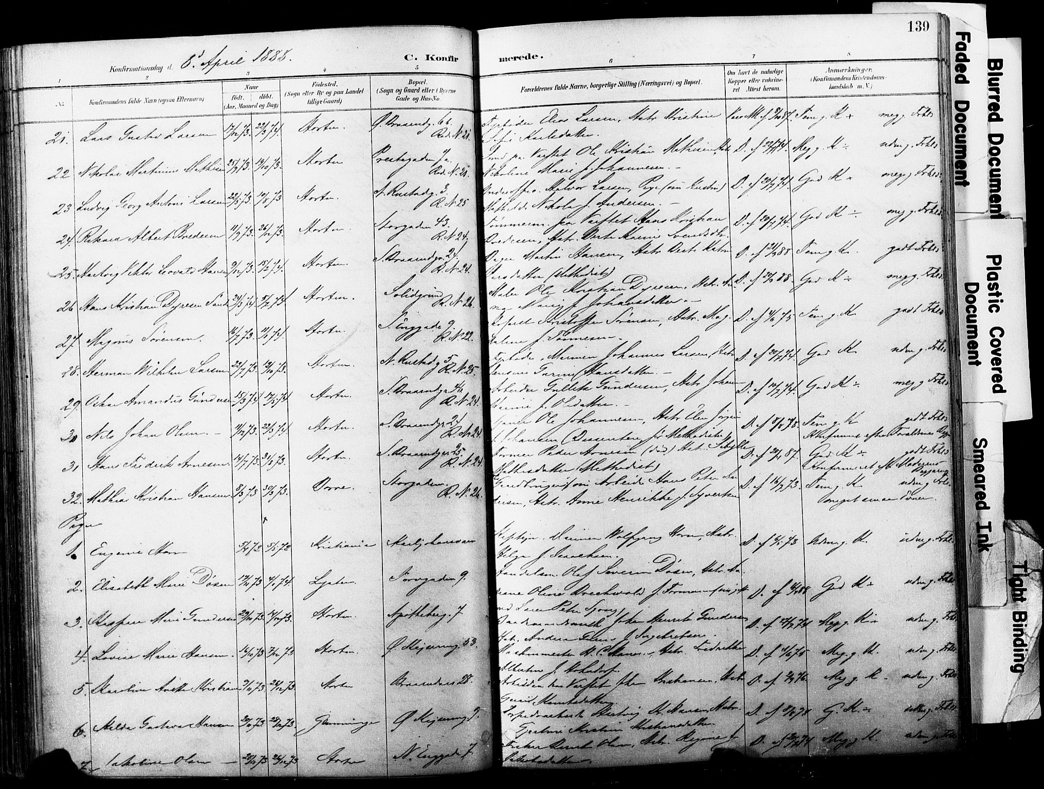 Horten kirkebøker, AV/SAKO-A-348/F/Fa/L0004: Parish register (official) no. 4, 1888-1895, p. 139