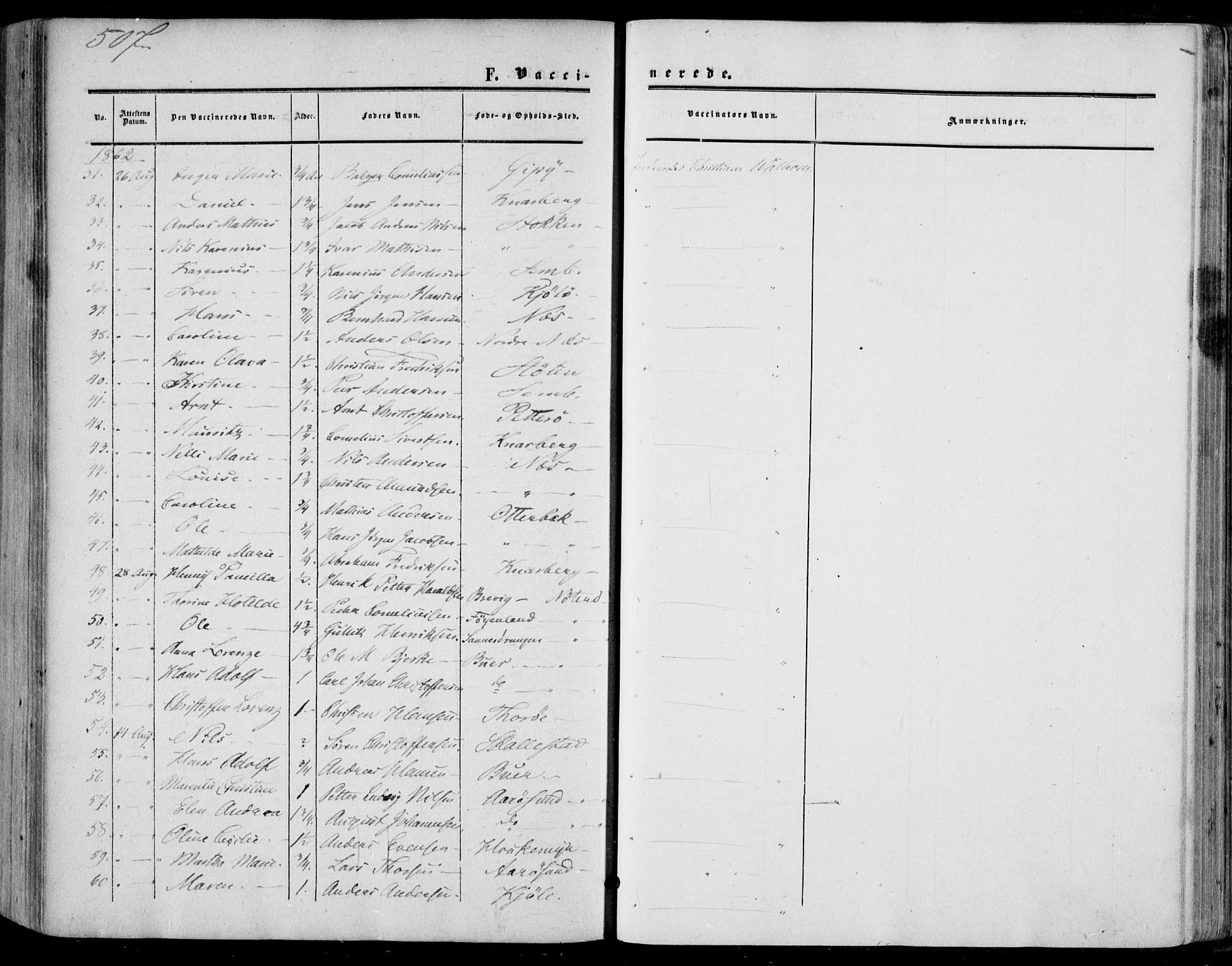 Nøtterøy kirkebøker, AV/SAKO-A-354/F/Fa/L0006: Parish register (official) no. I 6, 1852-1864, p. 507