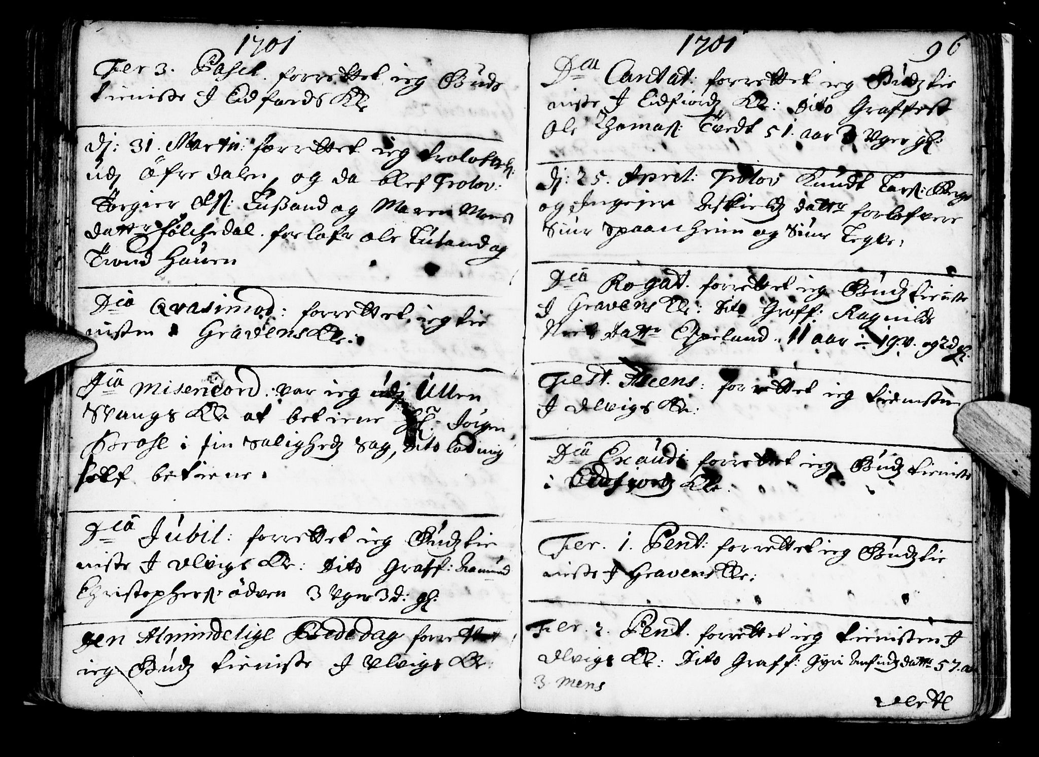 Ulvik sokneprestembete, AV/SAB-A-78801/H/Haa: Parish register (official) no. A 2, 1689-1706, p. 96