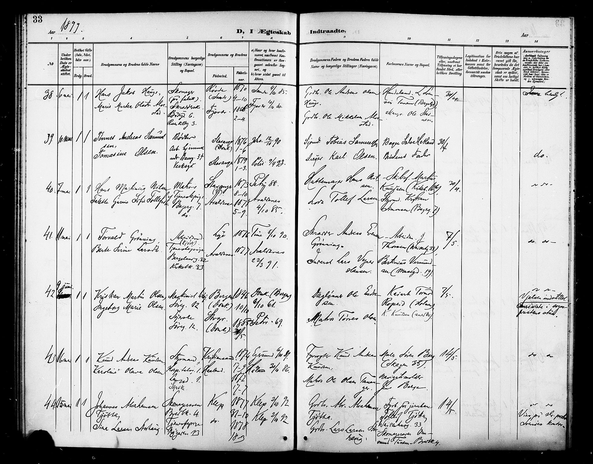 St. Petri sokneprestkontor, AV/SAST-A-101813/001/30/30BB/L0007: Parish register (copy) no. B 7, 1895-1902, p. 33