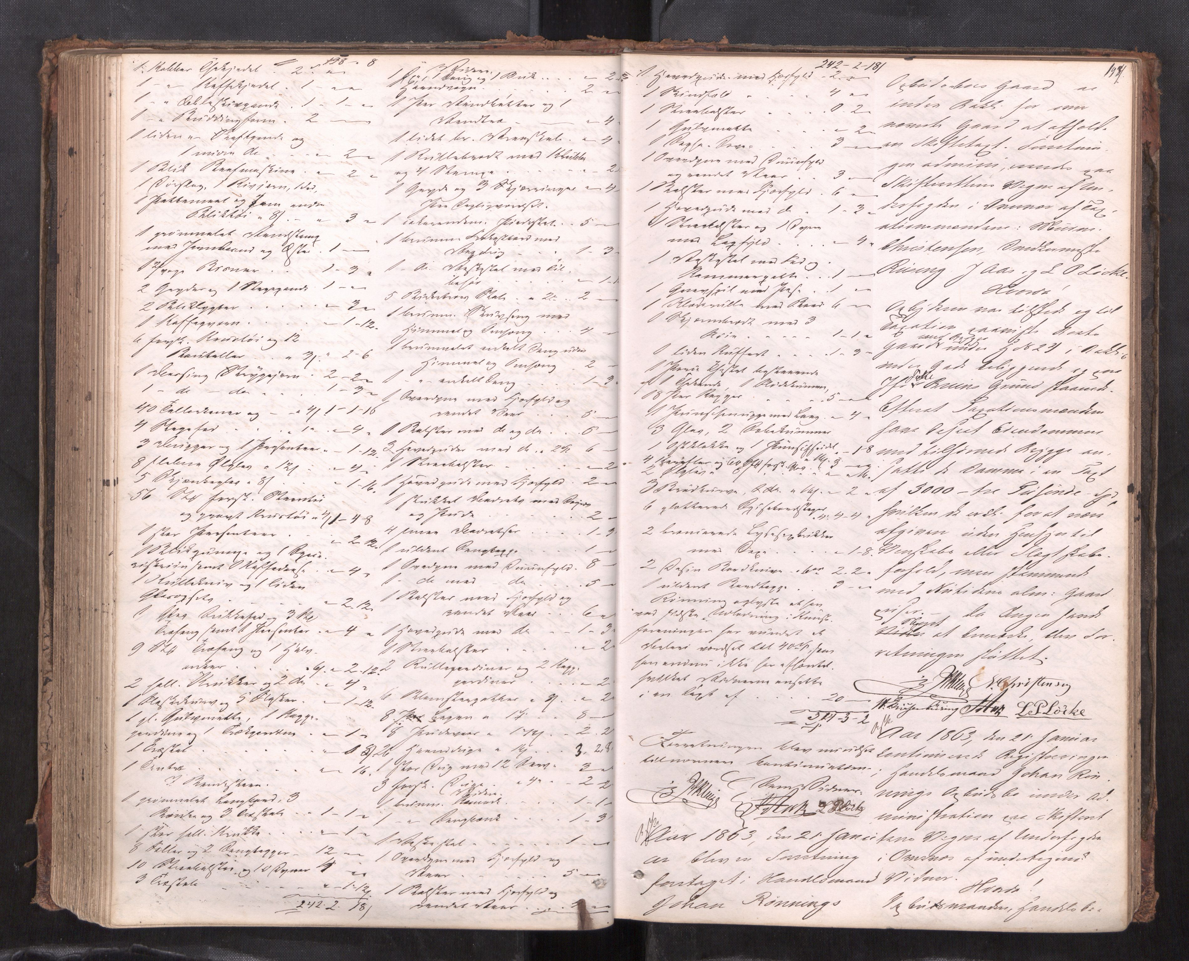 Trondheim byfogd, AV/SAT-A-0003/1/3/3C/L0003: Skifteregistreringsprotokoll - 12/12-19/3. (m/ register) U, 1860-1864, p. 197