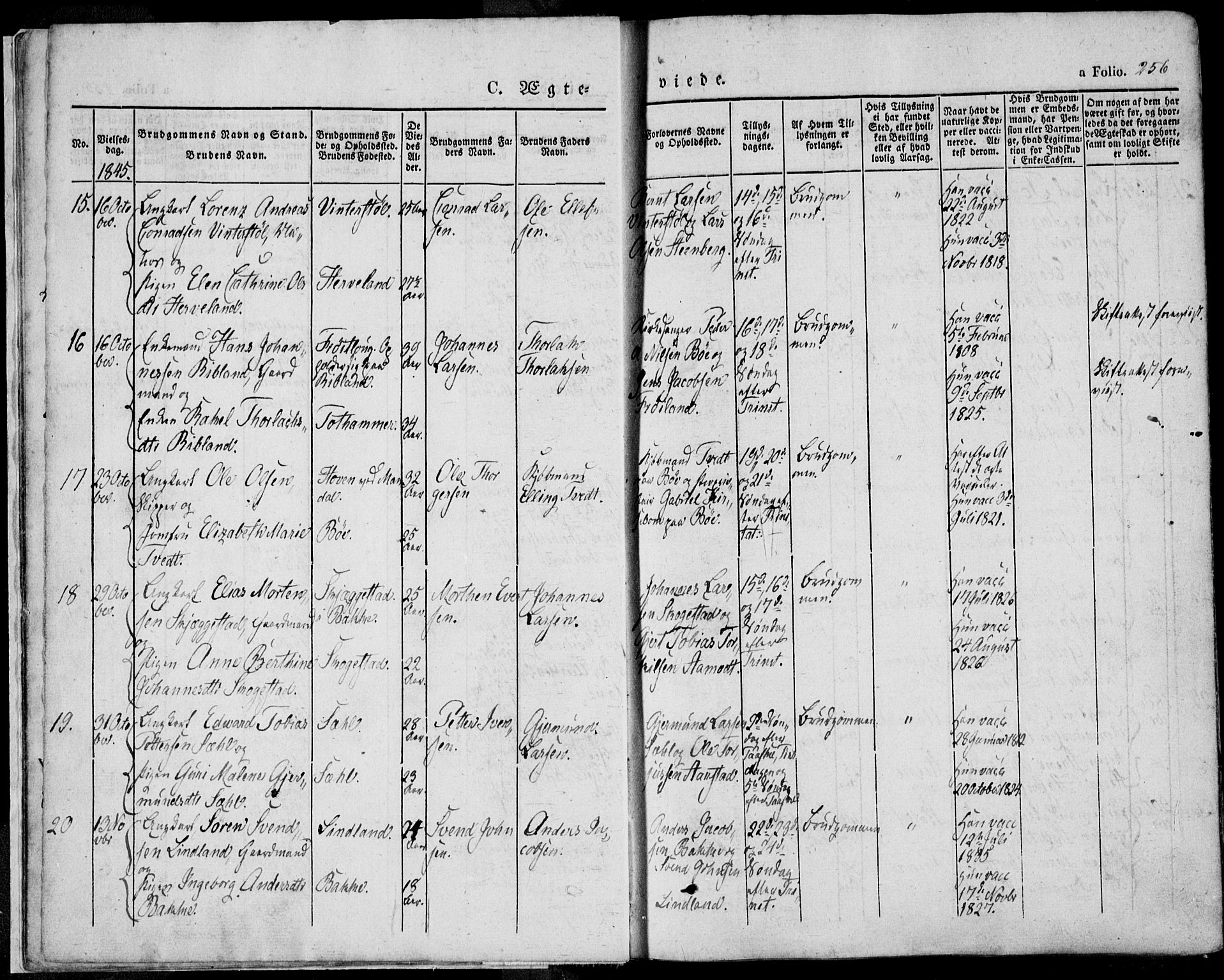Sokndal sokneprestkontor, SAST/A-101808: Parish register (official) no. A 8.2, 1842-1857, p. 256