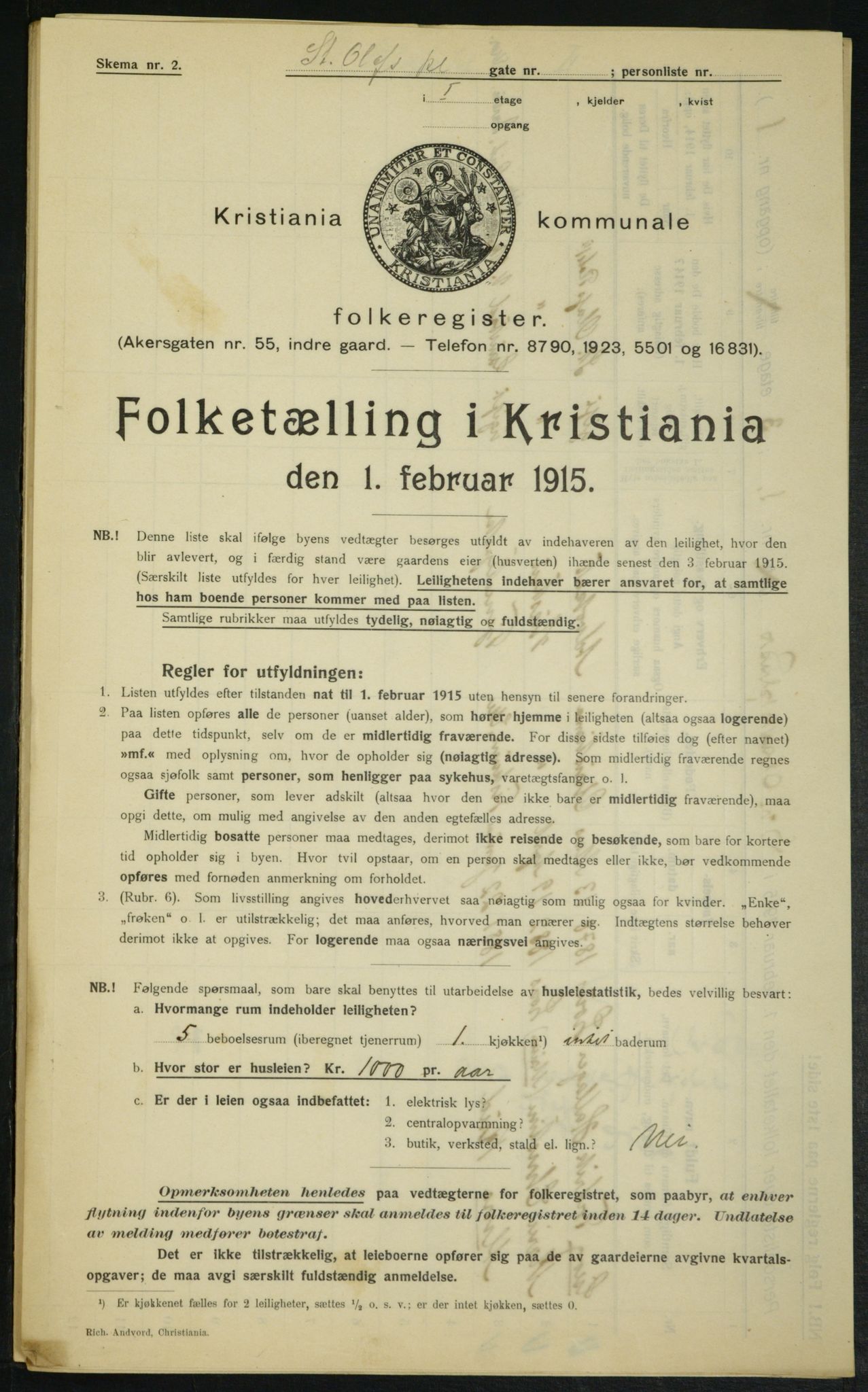 OBA, Municipal Census 1915 for Kristiania, 1915, p. 87992