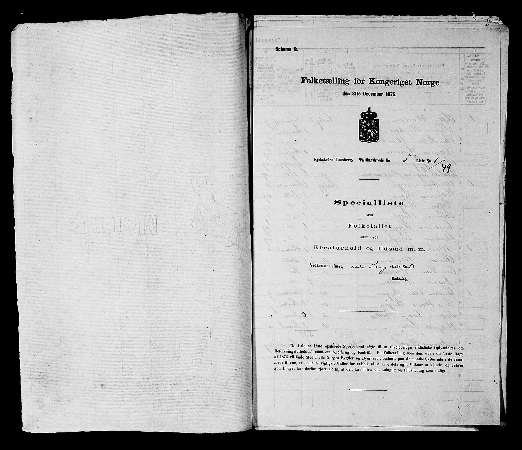 SAKO, 1875 census for 0705P Tønsberg, 1875, p. 137