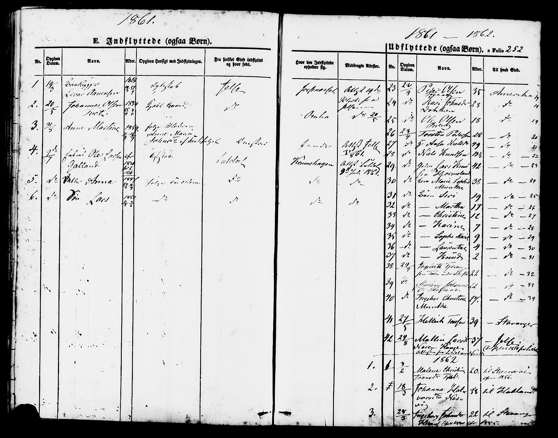 Hjelmeland sokneprestkontor, SAST/A-101843/01/IV/L0011: Parish register (official) no. A 11, 1861-1878, p. 252