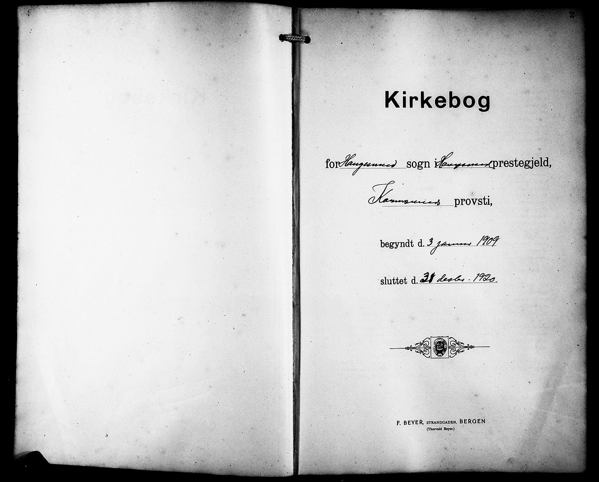 Haugesund sokneprestkontor, SAST/A -101863/H/Ha/Hab/L0007: Parish register (copy) no. B 7, 1909-1920, p. 2