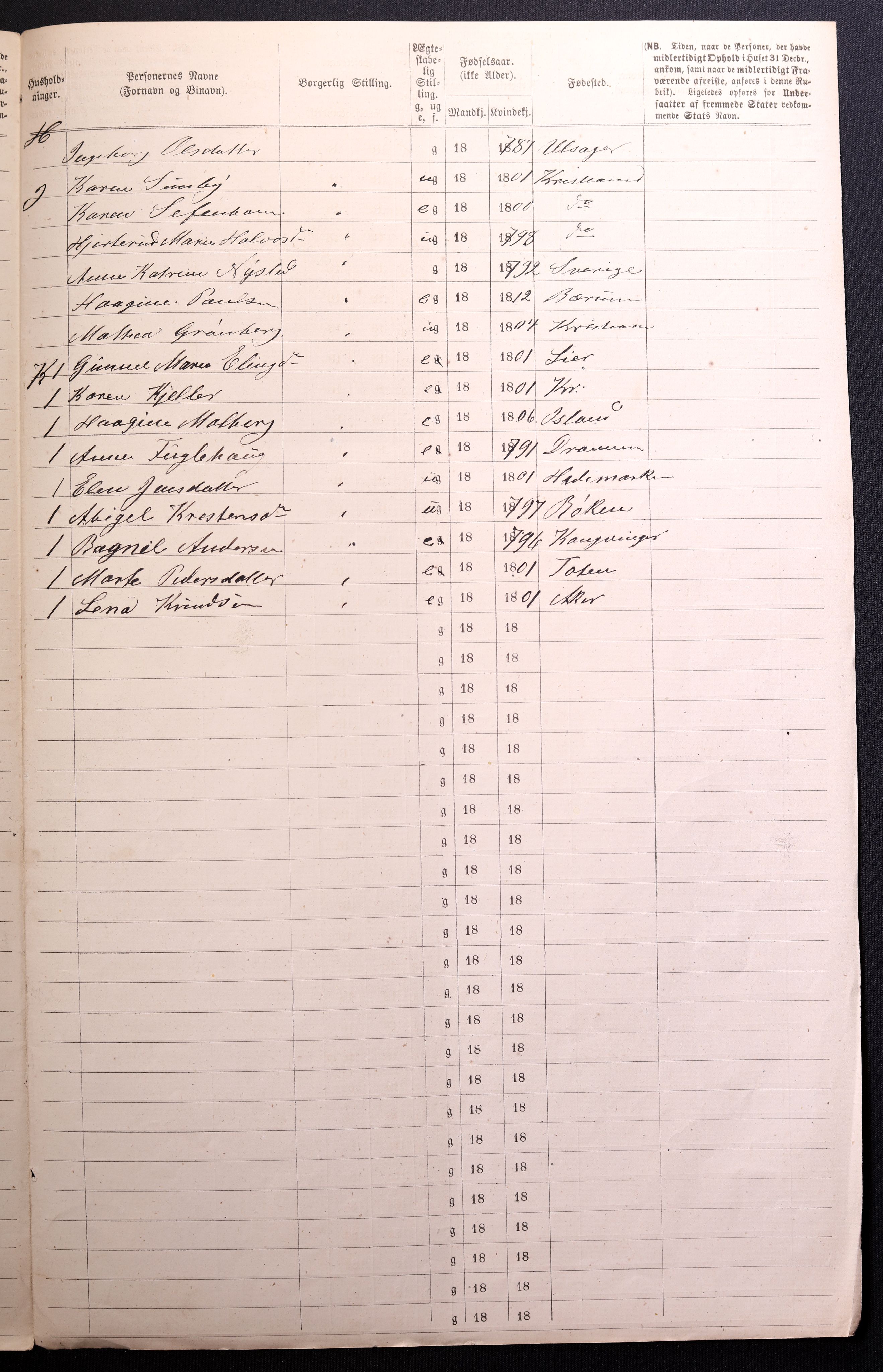 RA, 1870 census for 0301 Kristiania, 1870, p. 3931