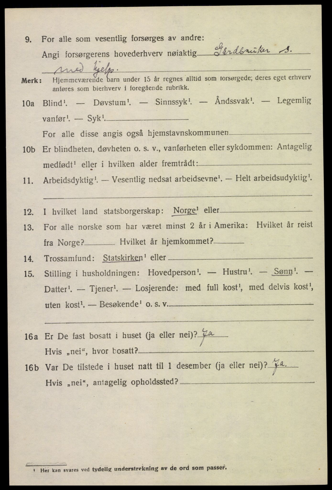 SAK, 1920 census for Austre Moland, 1920, p. 2202