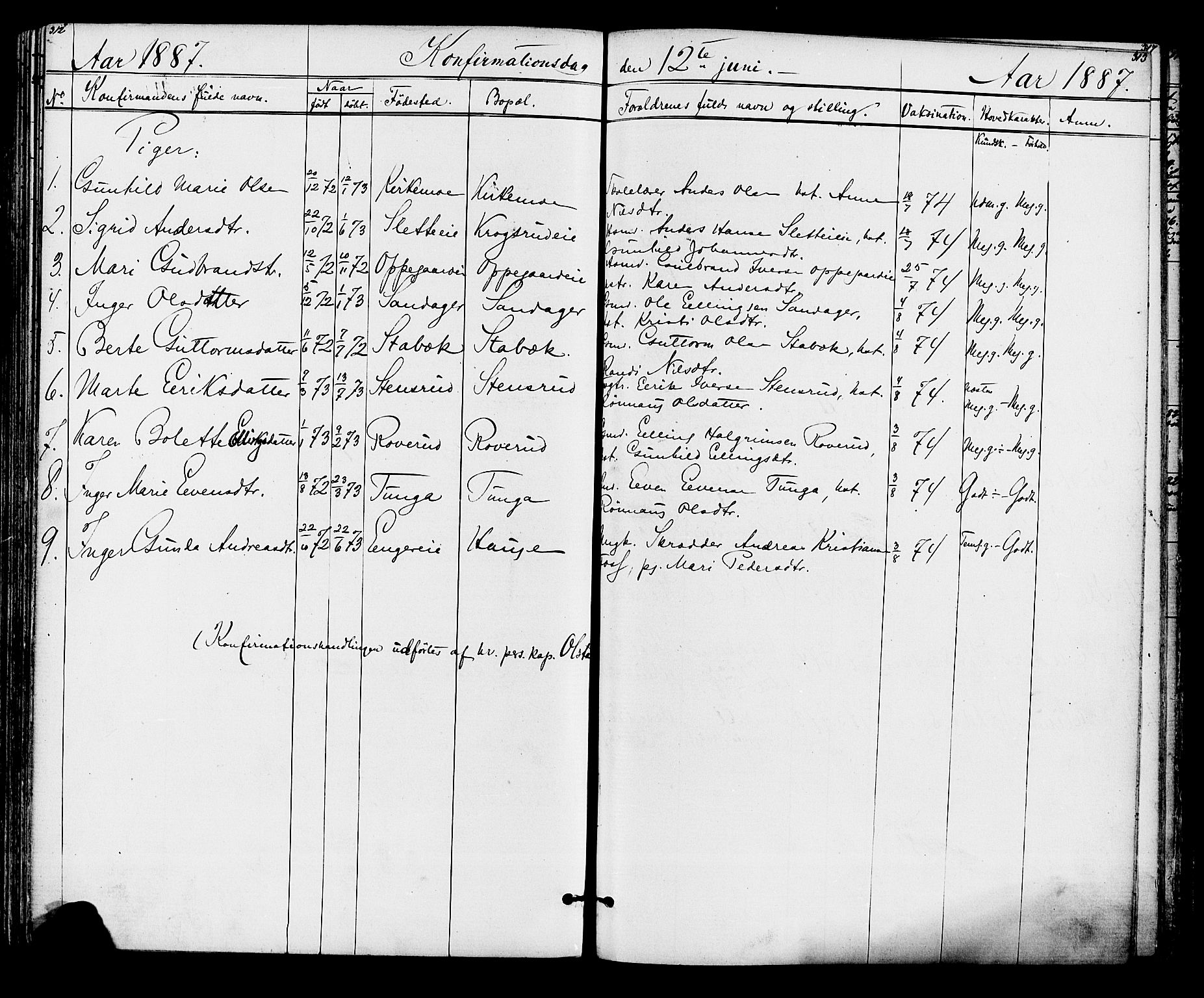Lunder kirkebøker, SAKO/A-629/G/Ga/L0003a: Parish register (copy) no. I 3, 1869-1888, p. 312-313
