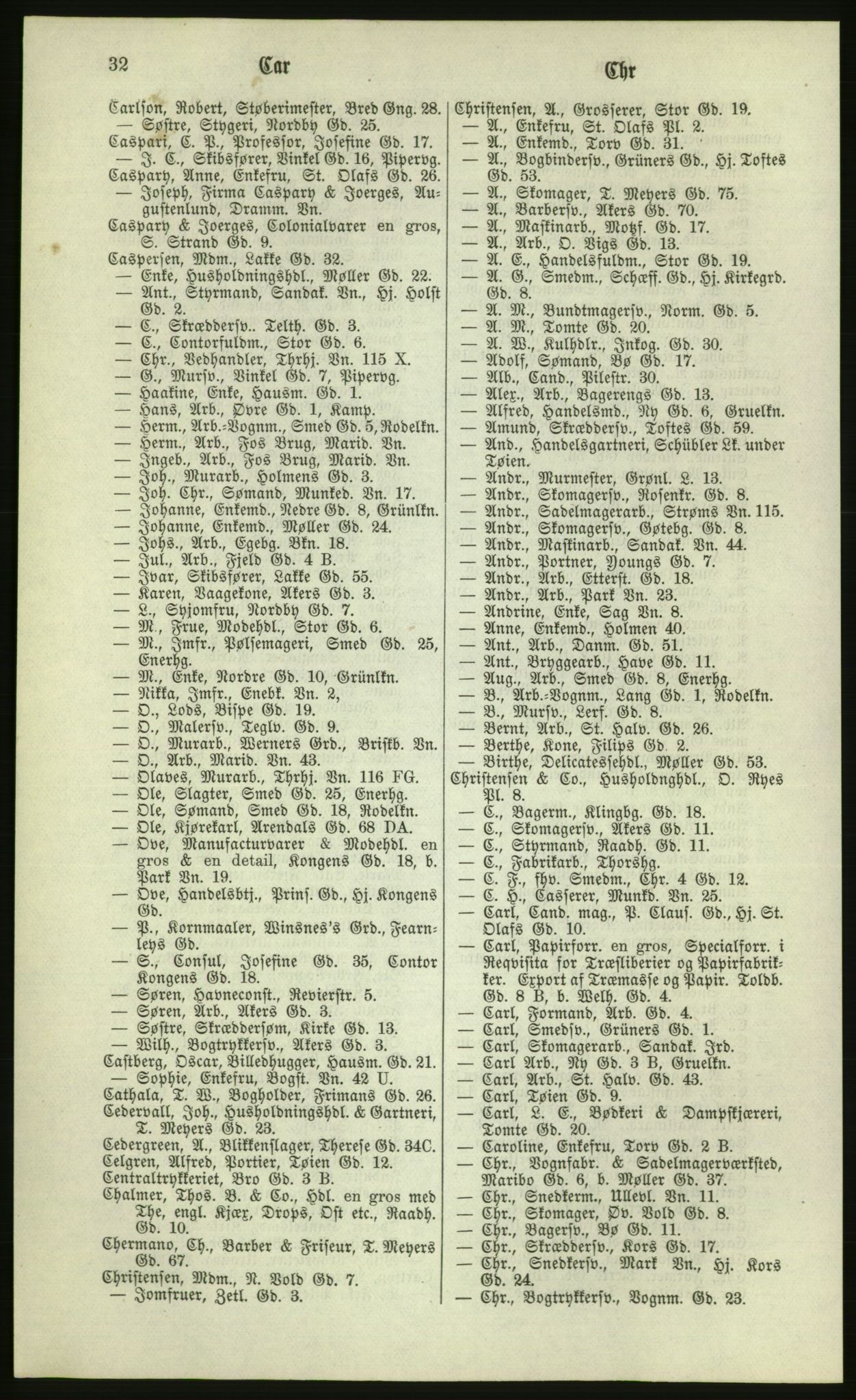 Kristiania/Oslo adressebok, PUBL/-, 1881, p. 32