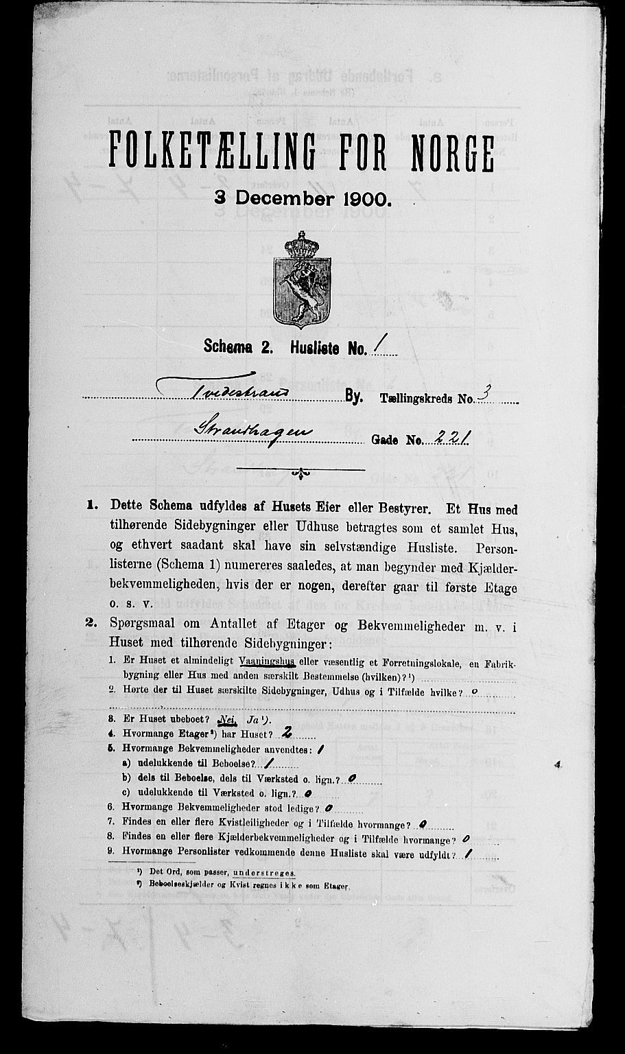 SAK, 1900 census for Tvedestrand, 1900, p. 953