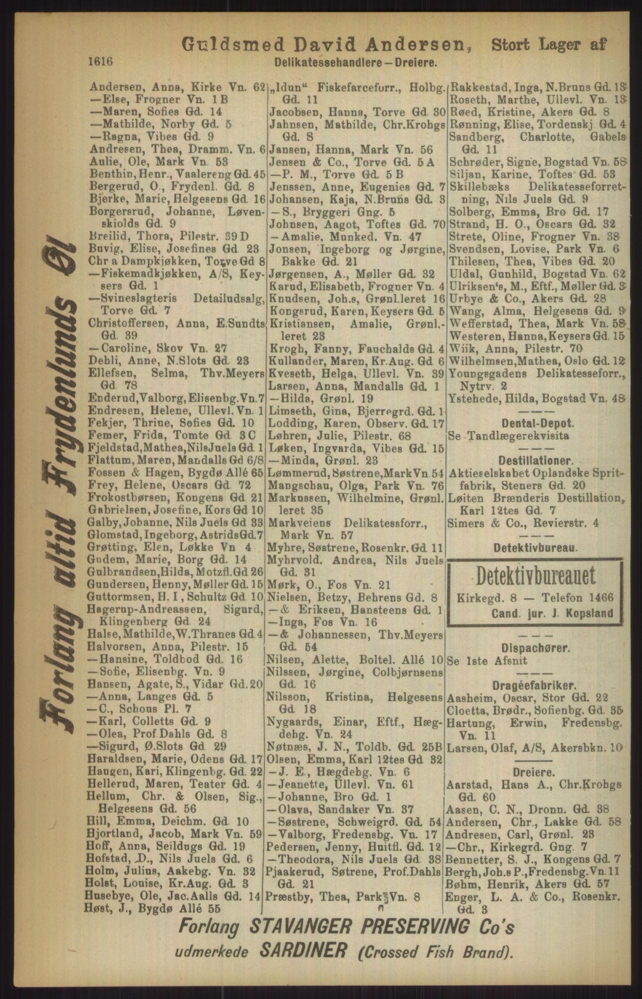 Kristiania/Oslo adressebok, PUBL/-, 1911, p. 1616