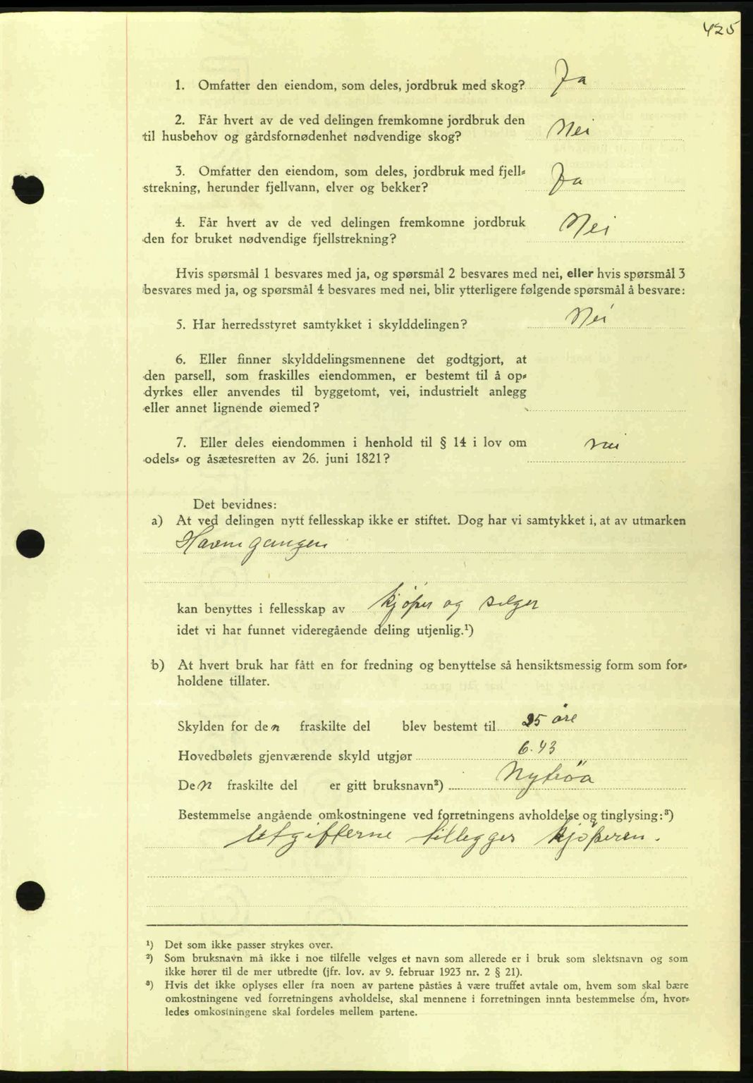 Nordmøre sorenskriveri, AV/SAT-A-4132/1/2/2Ca: Mortgage book no. A95, 1943-1943, Diary no: : 1479/1943