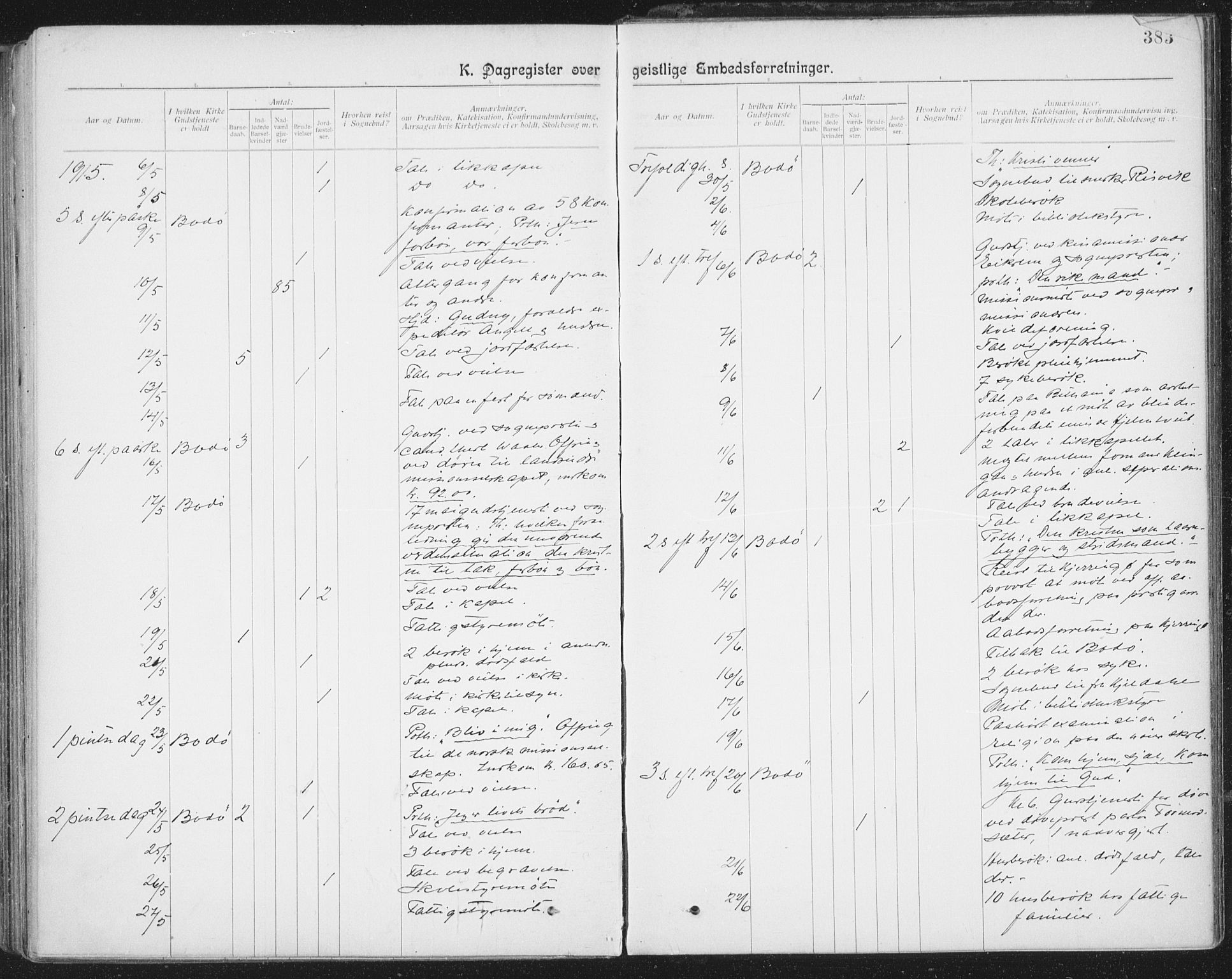 Ministerialprotokoller, klokkerbøker og fødselsregistre - Nordland, AV/SAT-A-1459/801/L0012: Parish register (official) no. 801A12, 1900-1916, p. 383