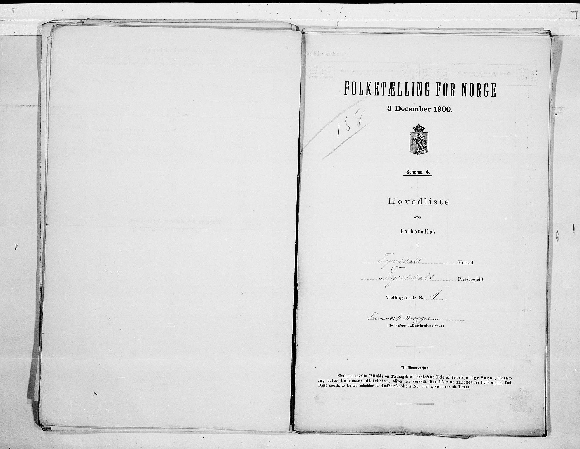 RA, 1900 census for Fyresdal, 1900, p. 4