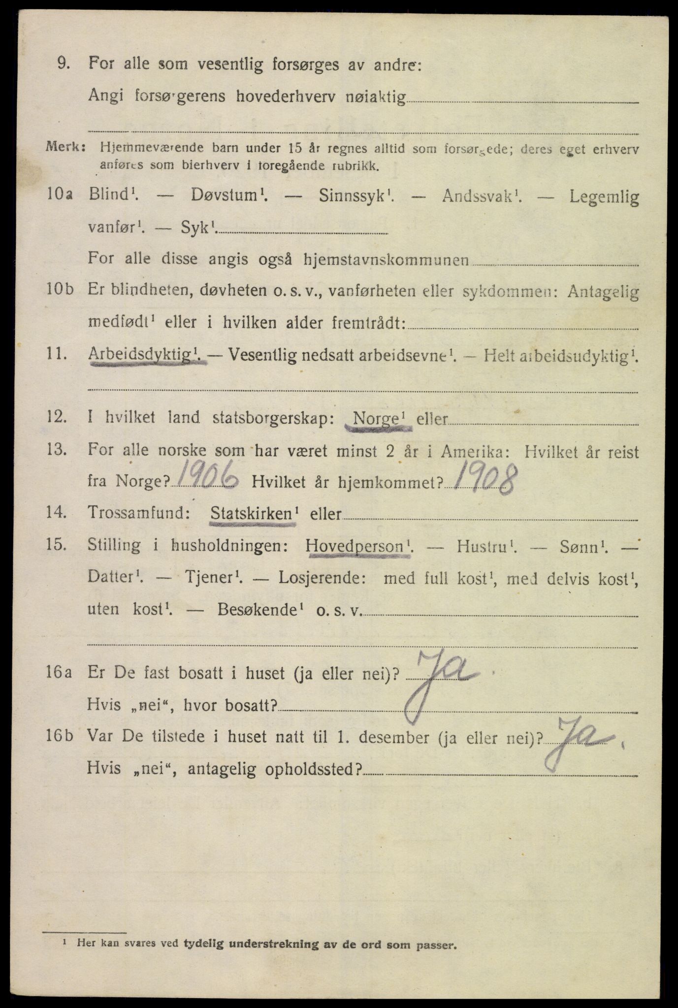 SAK, 1920 census for Sør-Audnedal, 1920, p. 2184