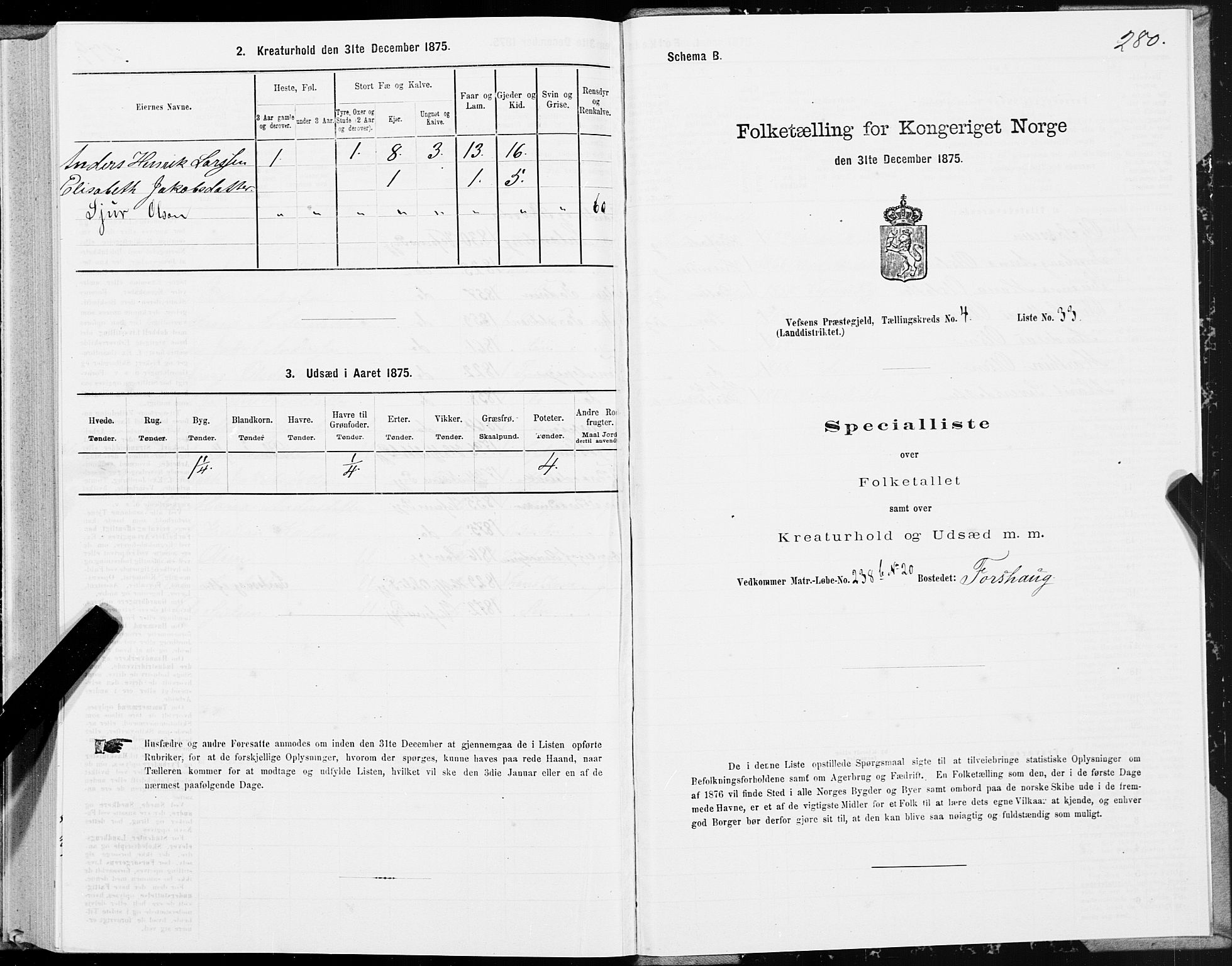 SAT, 1875 census for 1824L Vefsn/Vefsn, 1875, p. 1280