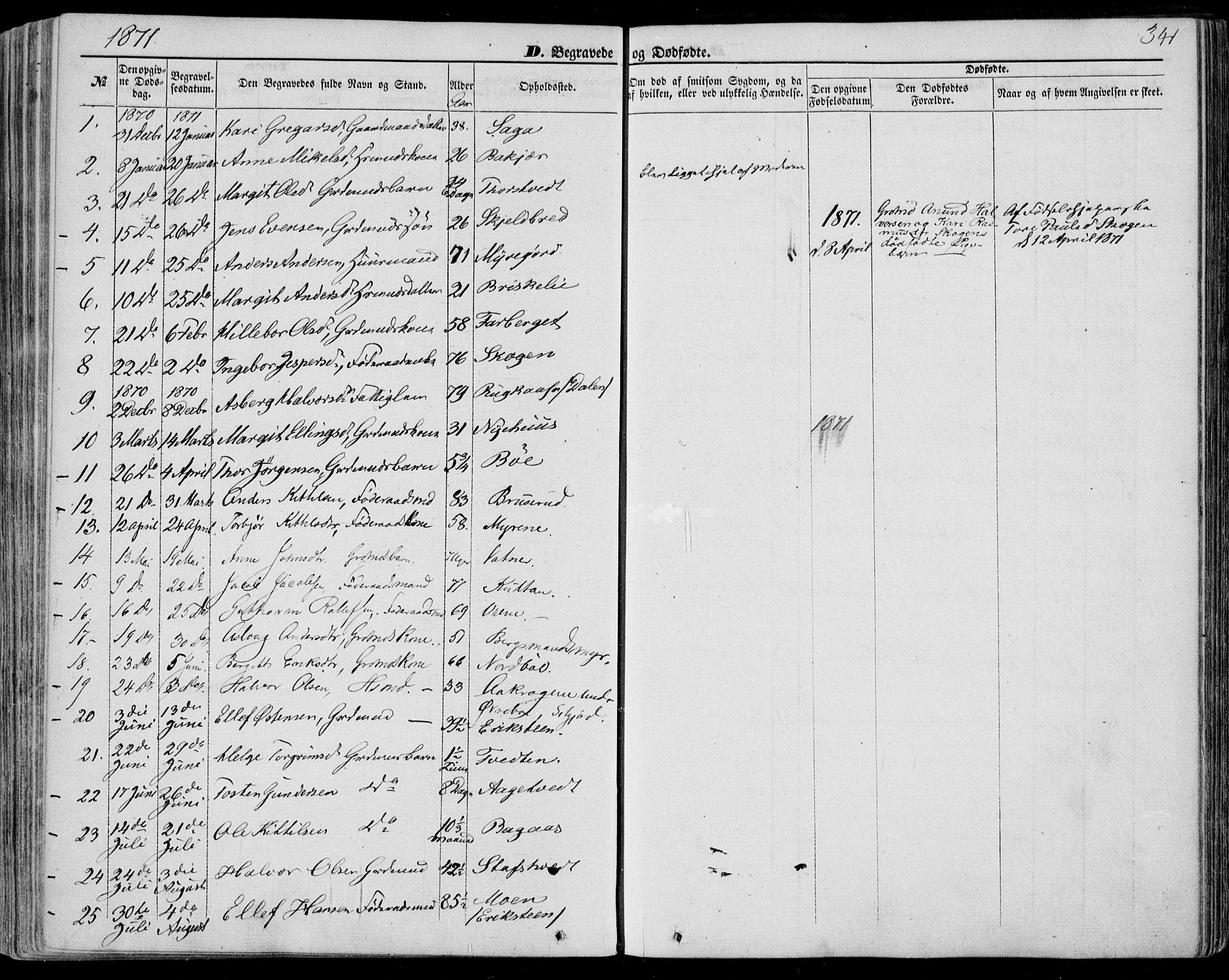 Bø kirkebøker, SAKO/A-257/F/Fa/L0009: Parish register (official) no. 9, 1862-1879, p. 341