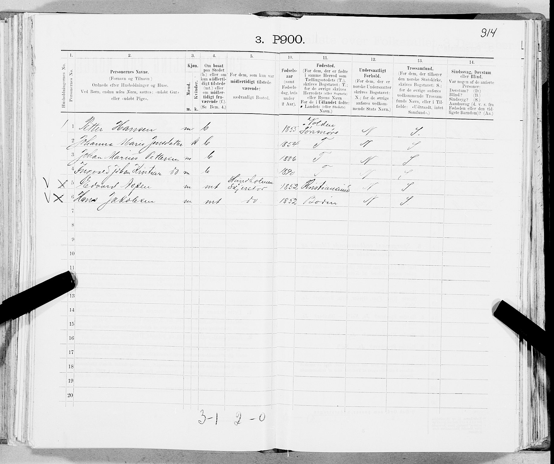 SAT, 1900 census for Skjerstad, 1900, p. 1775