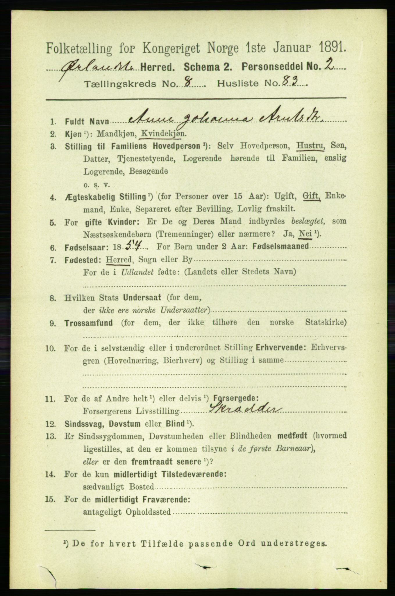 RA, 1891 census for 1621 Ørland, 1891, p. 3729