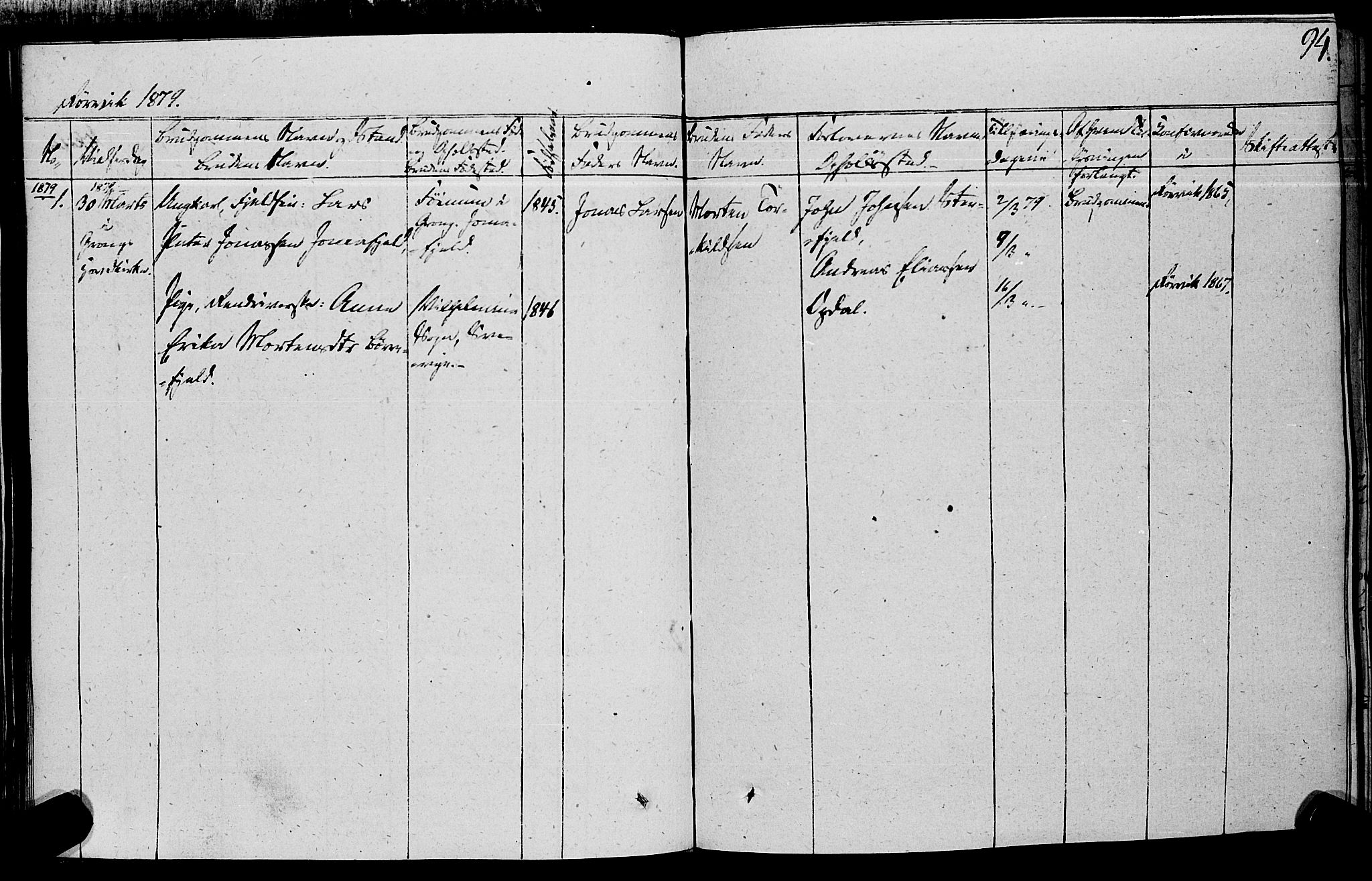 Ministerialprotokoller, klokkerbøker og fødselsregistre - Nord-Trøndelag, SAT/A-1458/762/L0538: Parish register (official) no. 762A02 /1, 1833-1879, p. 94