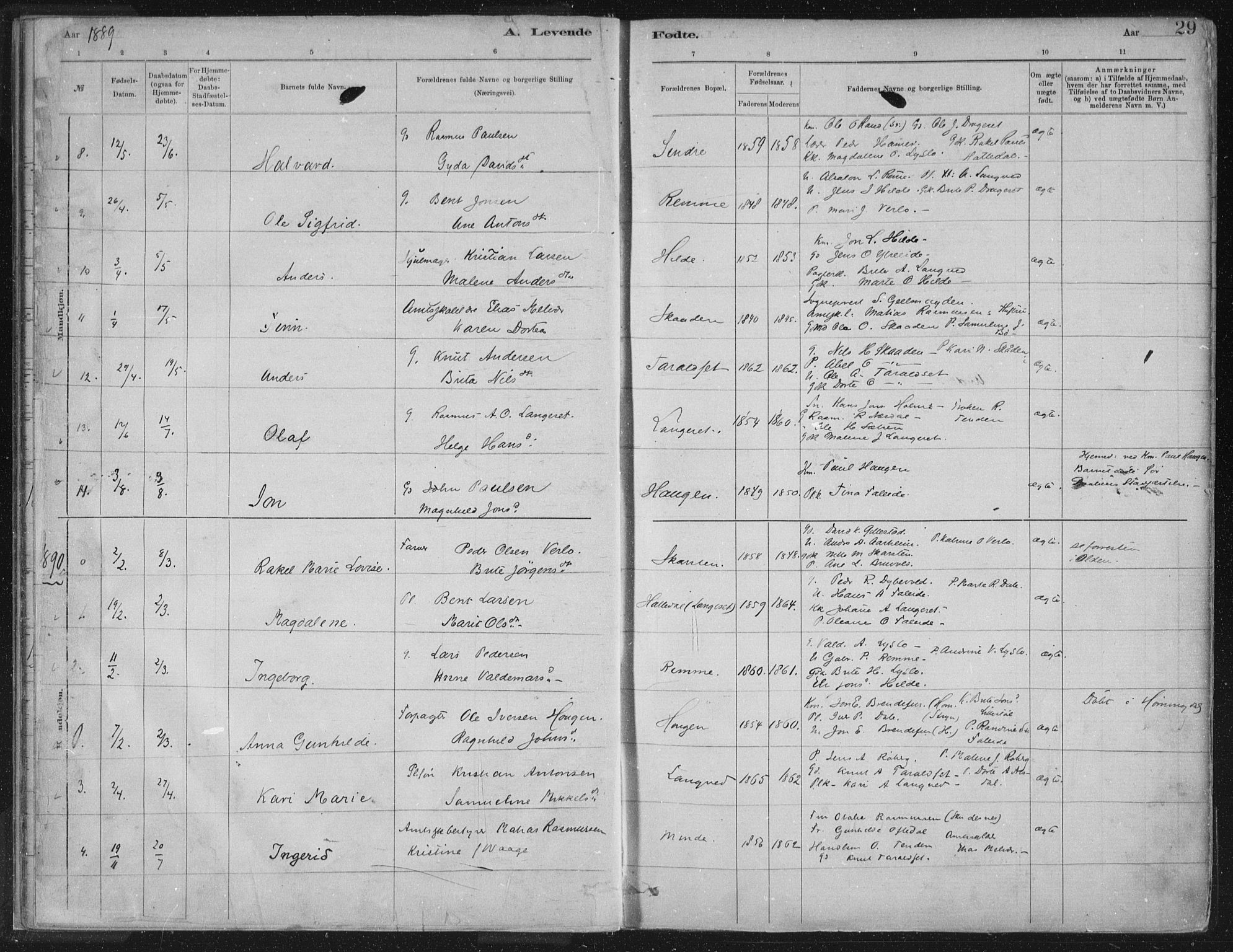 Innvik sokneprestembete, AV/SAB-A-80501: Parish register (official) no. B  1, 1879-1902, p. 29