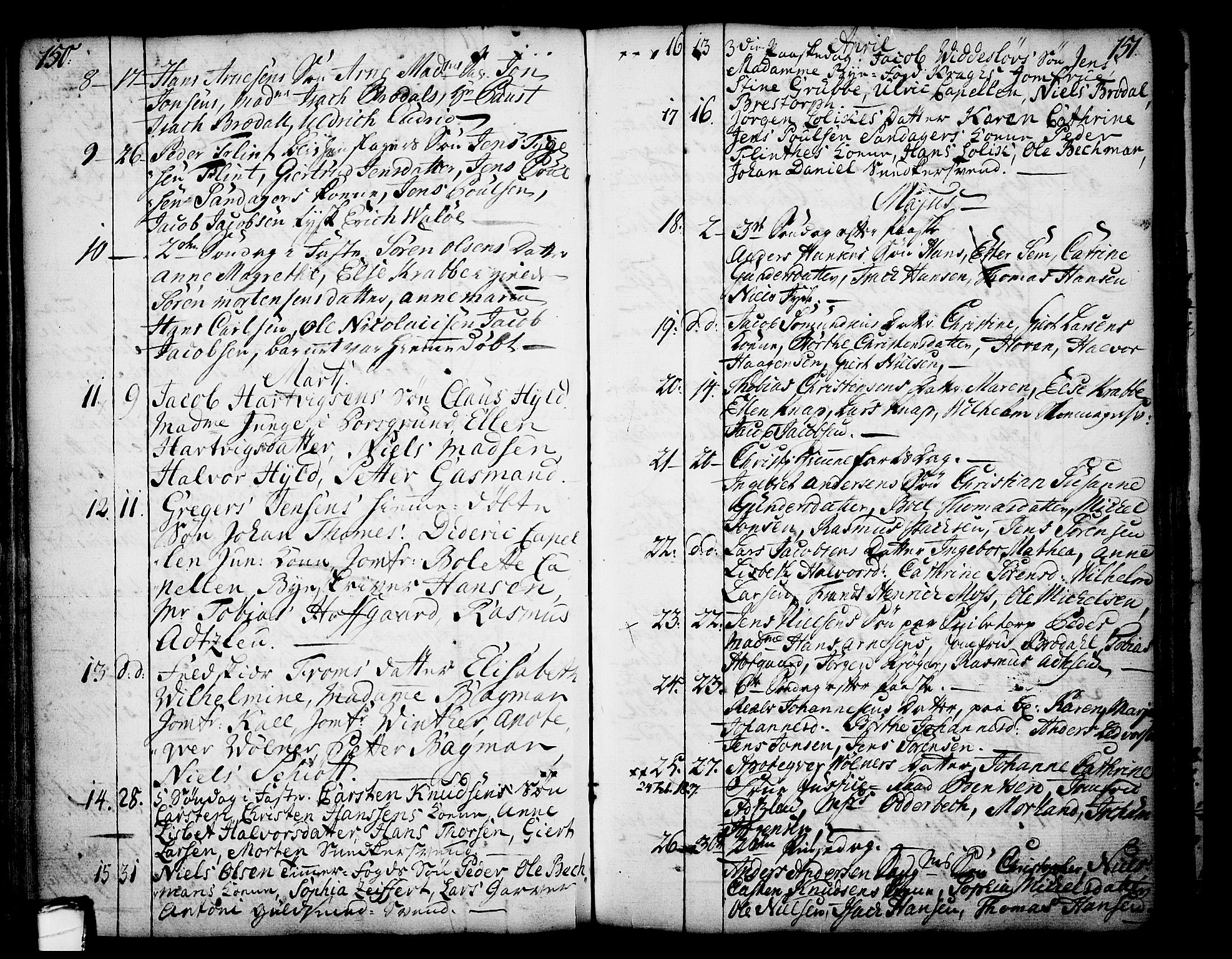 Skien kirkebøker, AV/SAKO-A-302/F/Fa/L0003: Parish register (official) no. 3, 1755-1791, p. 150-151