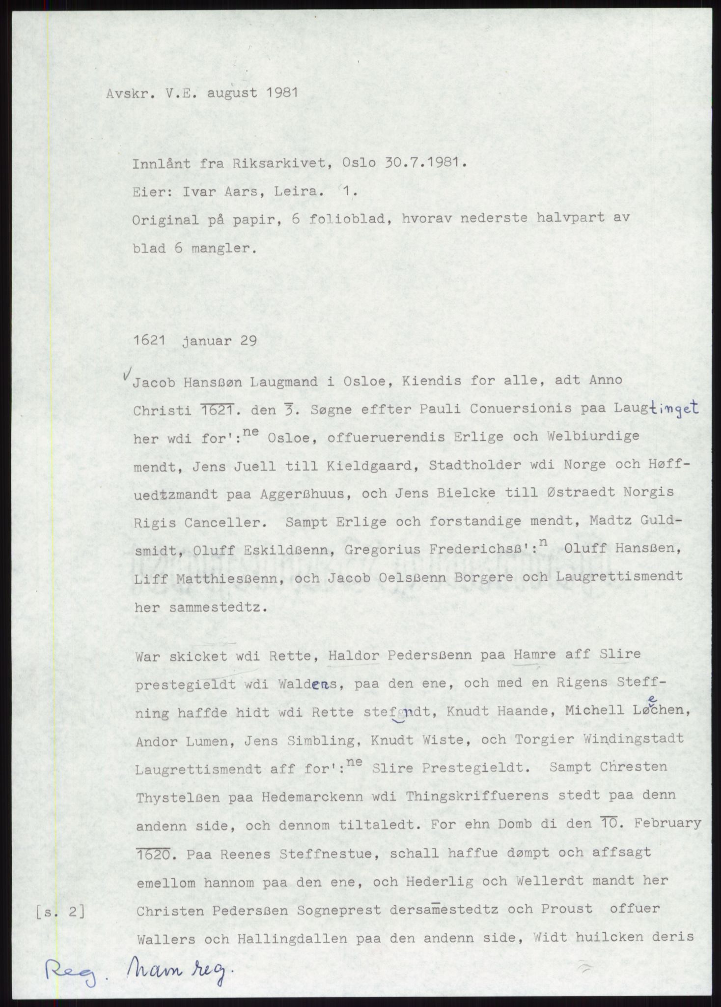 Samlinger til kildeutgivelse, Diplomavskriftsamlingen, RA/EA-4053/H/Ha, p. 1870