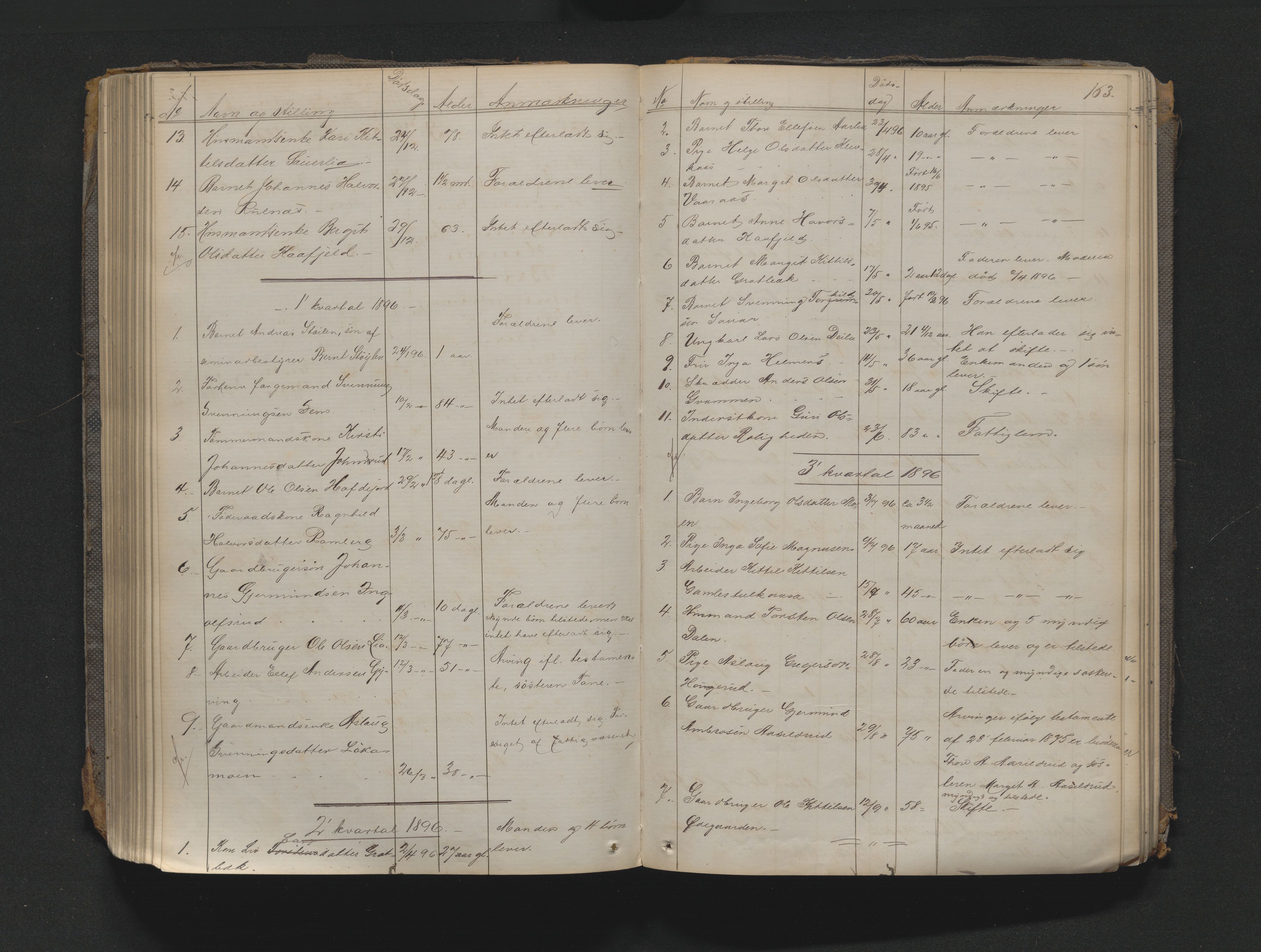 Nedre Telemark sorenskriveri, AV/SAKO-A-135/H/Ha/Haa/L0001: Dødsanmeldeldelsesprotokoll, 1867-1901, p. 162b-163a