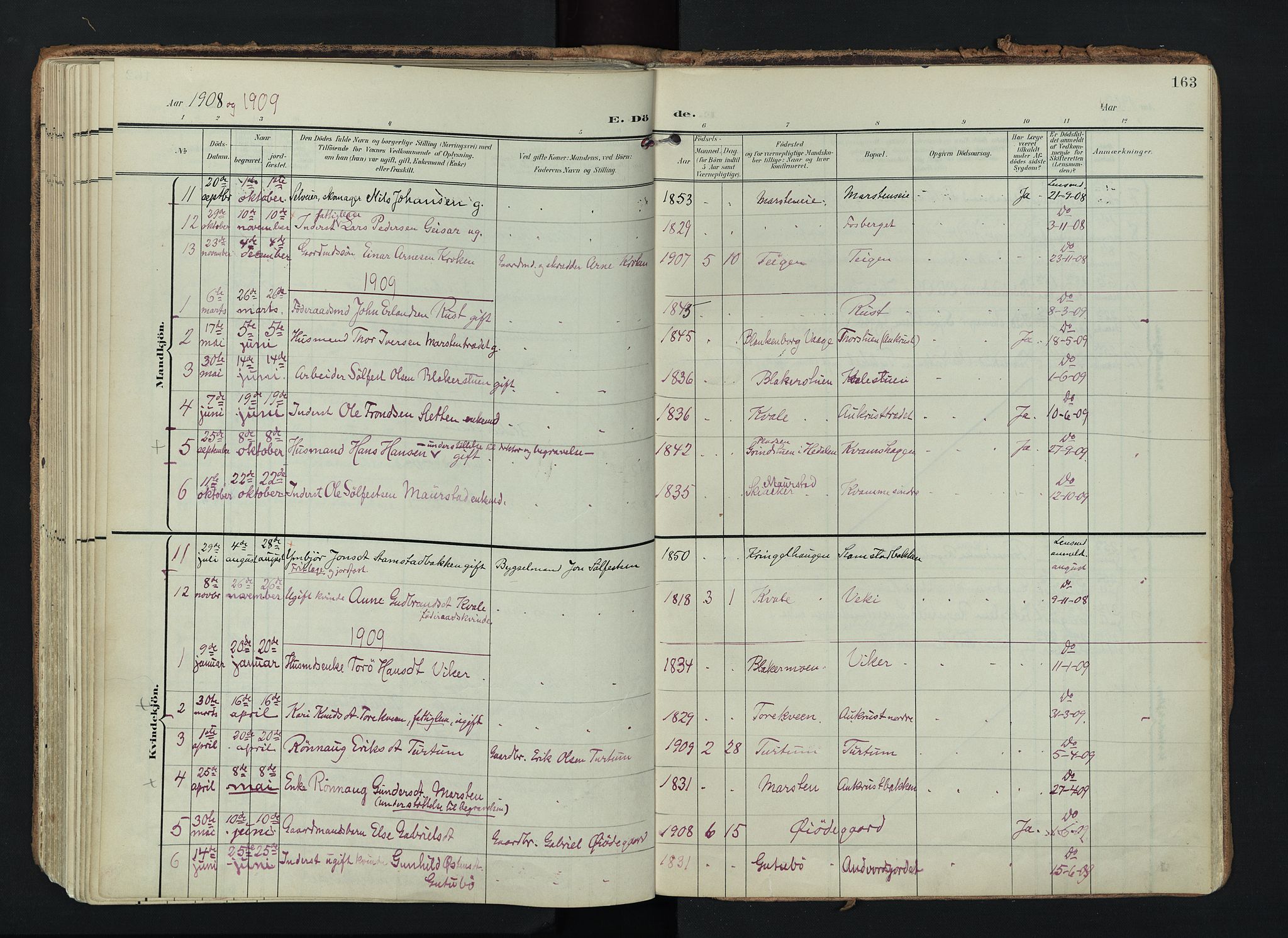 Lom prestekontor, SAH/PREST-070/K/L0010: Parish register (official) no. 10, 1899-1926, p. 163