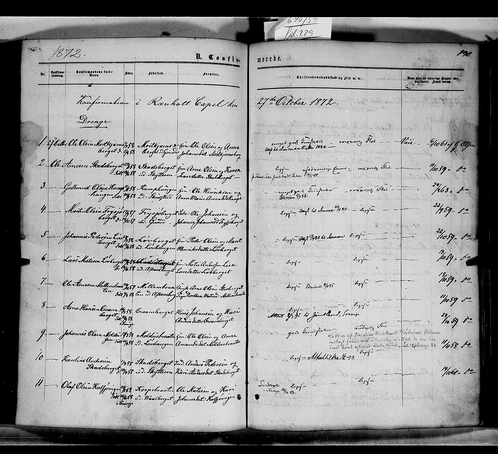 Grue prestekontor, SAH/PREST-036/H/Ha/Haa/L0010: Parish register (official) no. 10, 1864-1873, p. 190