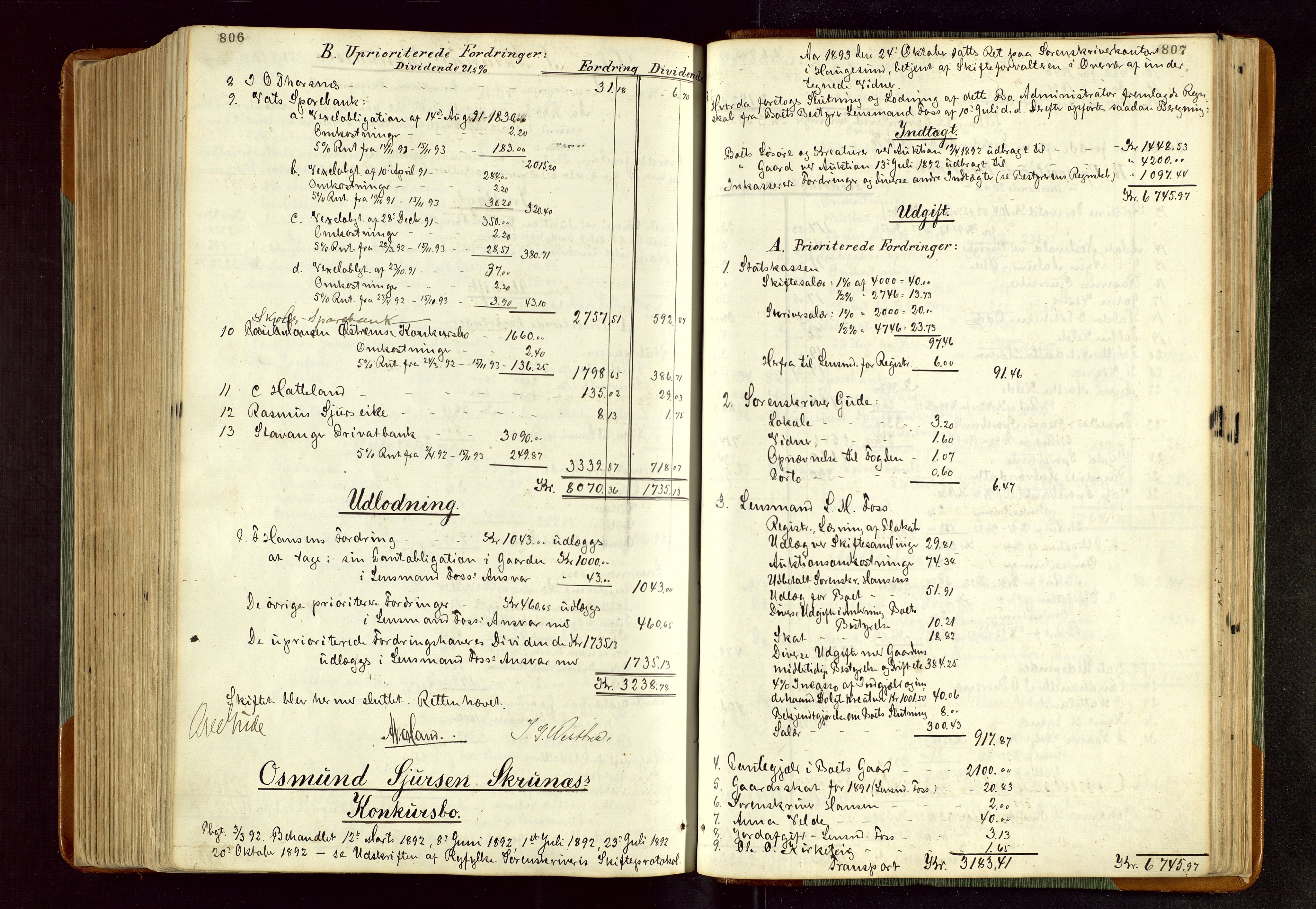 Karmsund sorenskriveri, AV/SAST-A-100311/01/IV/IVDBA/L0005: SKIFTEPROTOKOLL SKJOLD,TORVESTAD, TYSVÆR, 1877-1895, p. 806-807