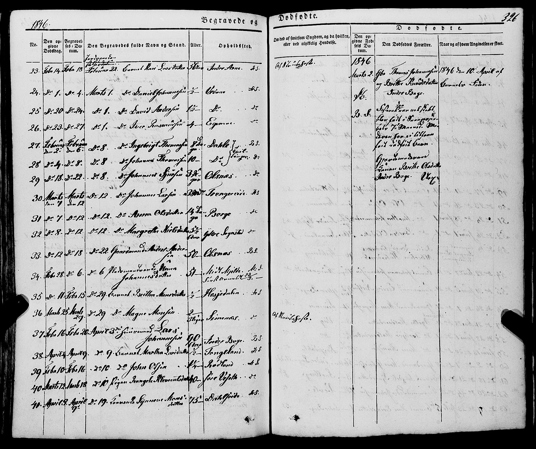 Haus sokneprestembete, AV/SAB-A-75601/H/Haa: Parish register (official) no. A 15, 1838-1847, p. 326