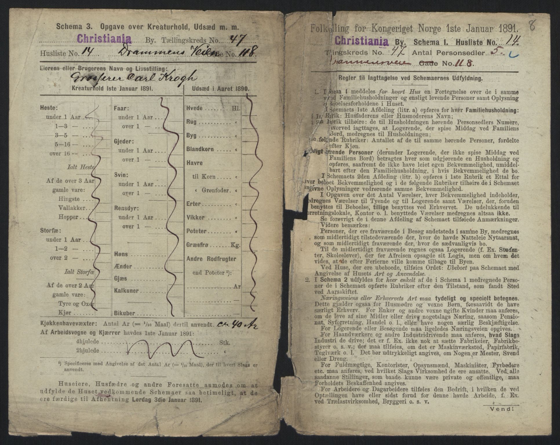 RA, 1891 census for 0301 Kristiania, 1891, p. 28196