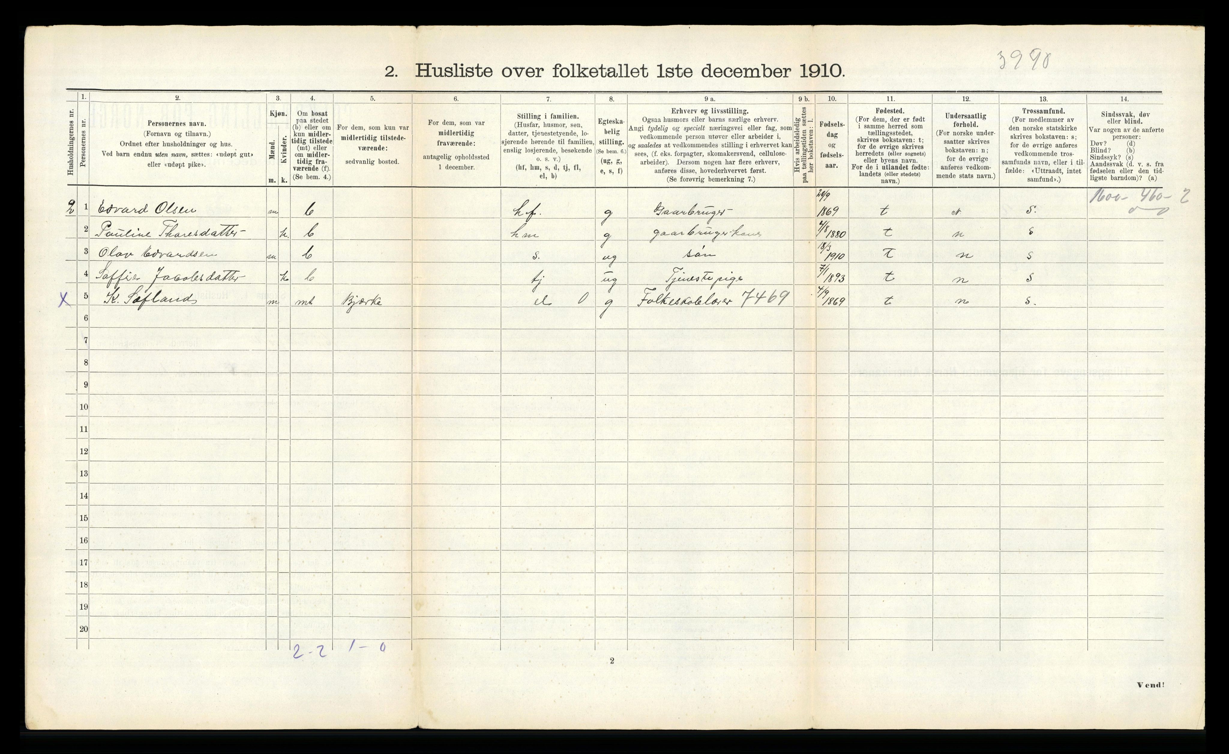 RA, 1910 census for Hjørundfjord, 1910, p. 57