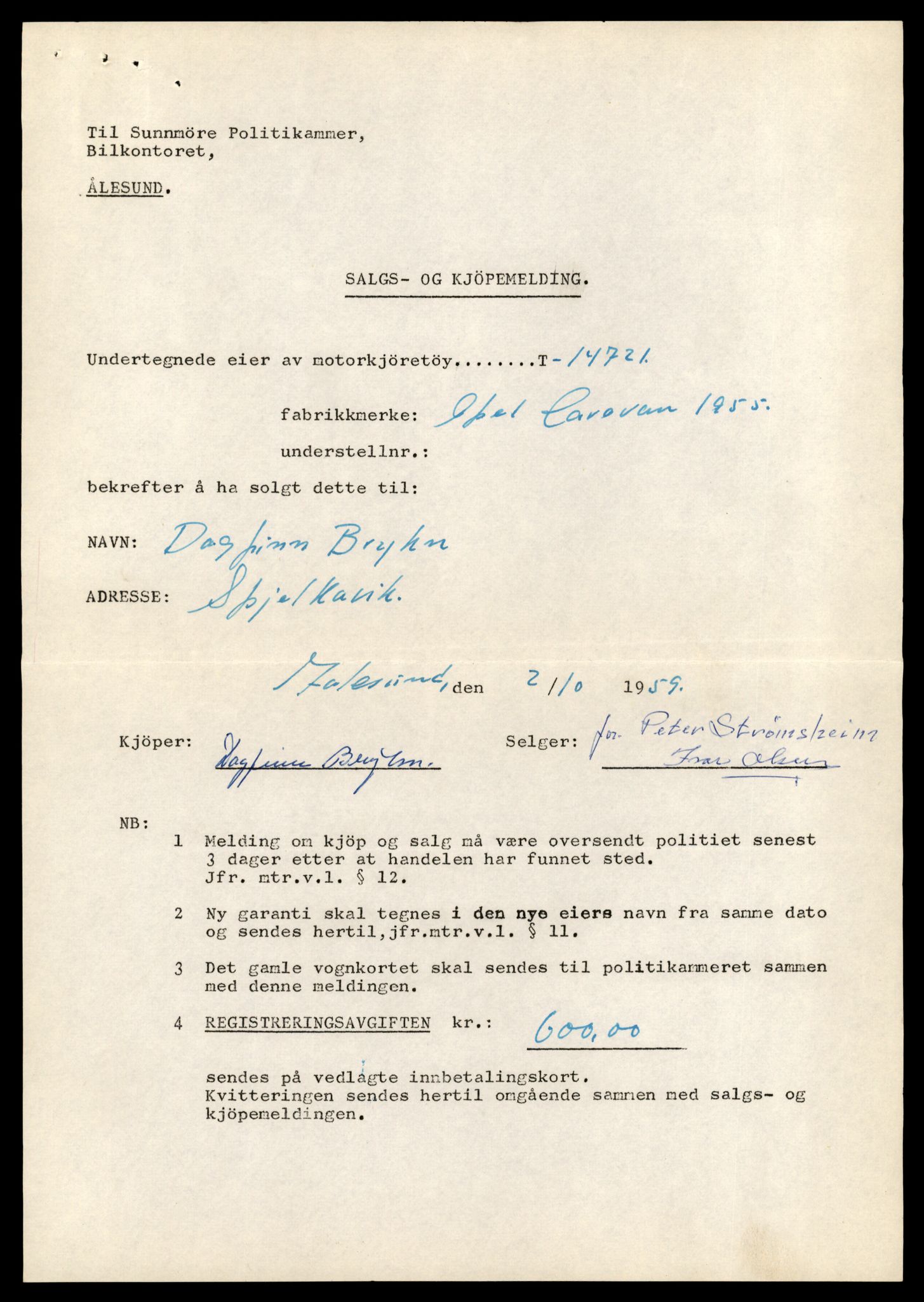 Møre og Romsdal vegkontor - Ålesund trafikkstasjon, AV/SAT-A-4099/F/Fe/L0048: Registreringskort for kjøretøy T 14721 - T 14863, 1927-1998, p. 13