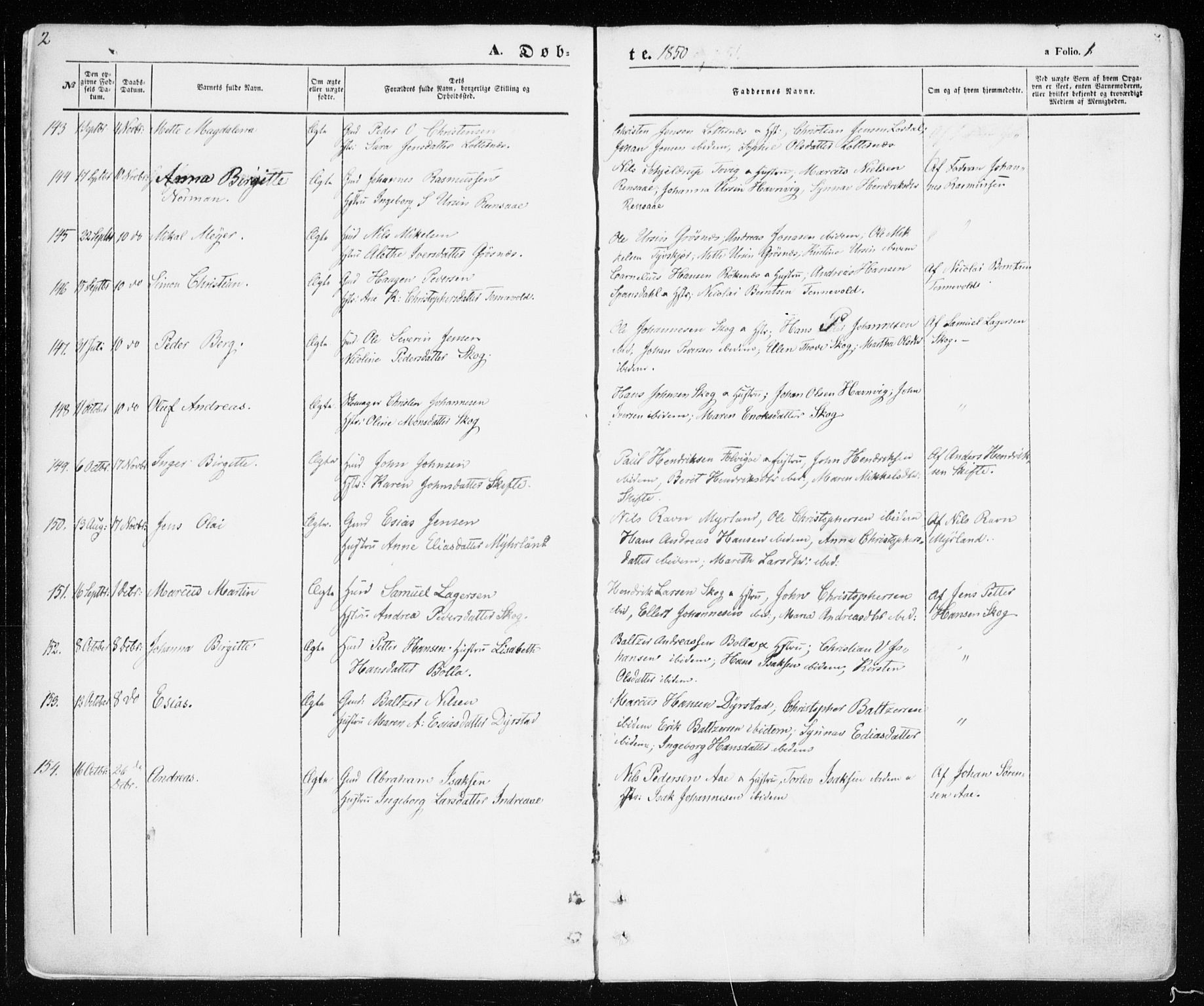 Ibestad sokneprestembete, SATØ/S-0077/H/Ha/Haa/L0008kirke: Parish register (official) no. 8, 1850-1859, p. 1