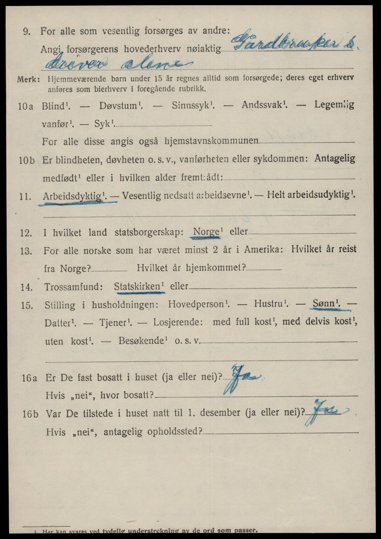 SAT, 1920 census for Grytten, 1920, p. 4833