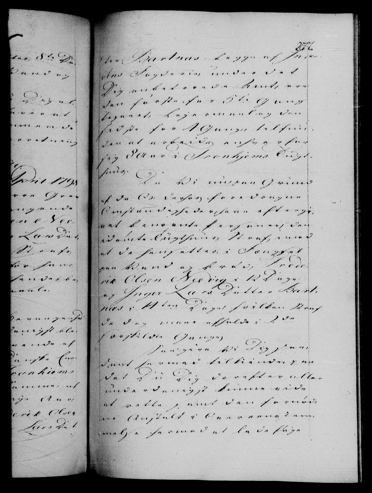 Danske Kanselli 1572-1799, AV/RA-EA-3023/F/Fc/Fca/Fcab/L0046: Norske tegnelser, 1797-1799, p. 277a