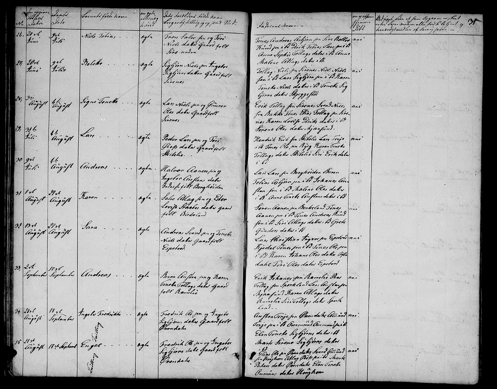 Bakke sokneprestkontor, SAK/1111-0002/F/Fb/Fba/L0001: Parish register (copy) no. B 1, 1849-1879, p. 31