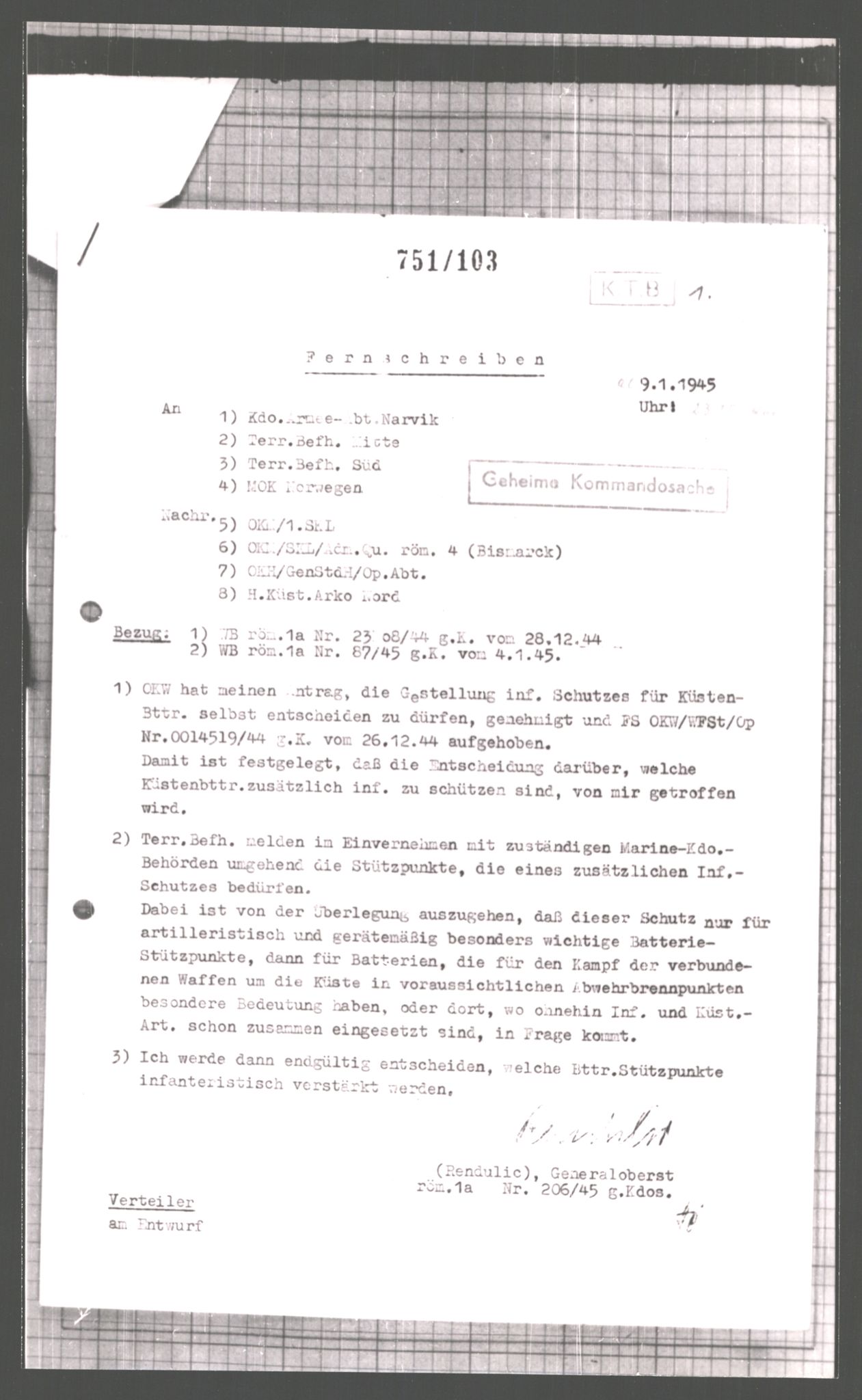 Forsvarets Overkommando. 2 kontor. Arkiv 11.4. Spredte tyske arkivsaker, AV/RA-RAFA-7031/D/Dar/Dara/L0006: Krigsdagbøker for 20. Gebirgs-Armee-Oberkommando (AOK 20), 1945, p. 246