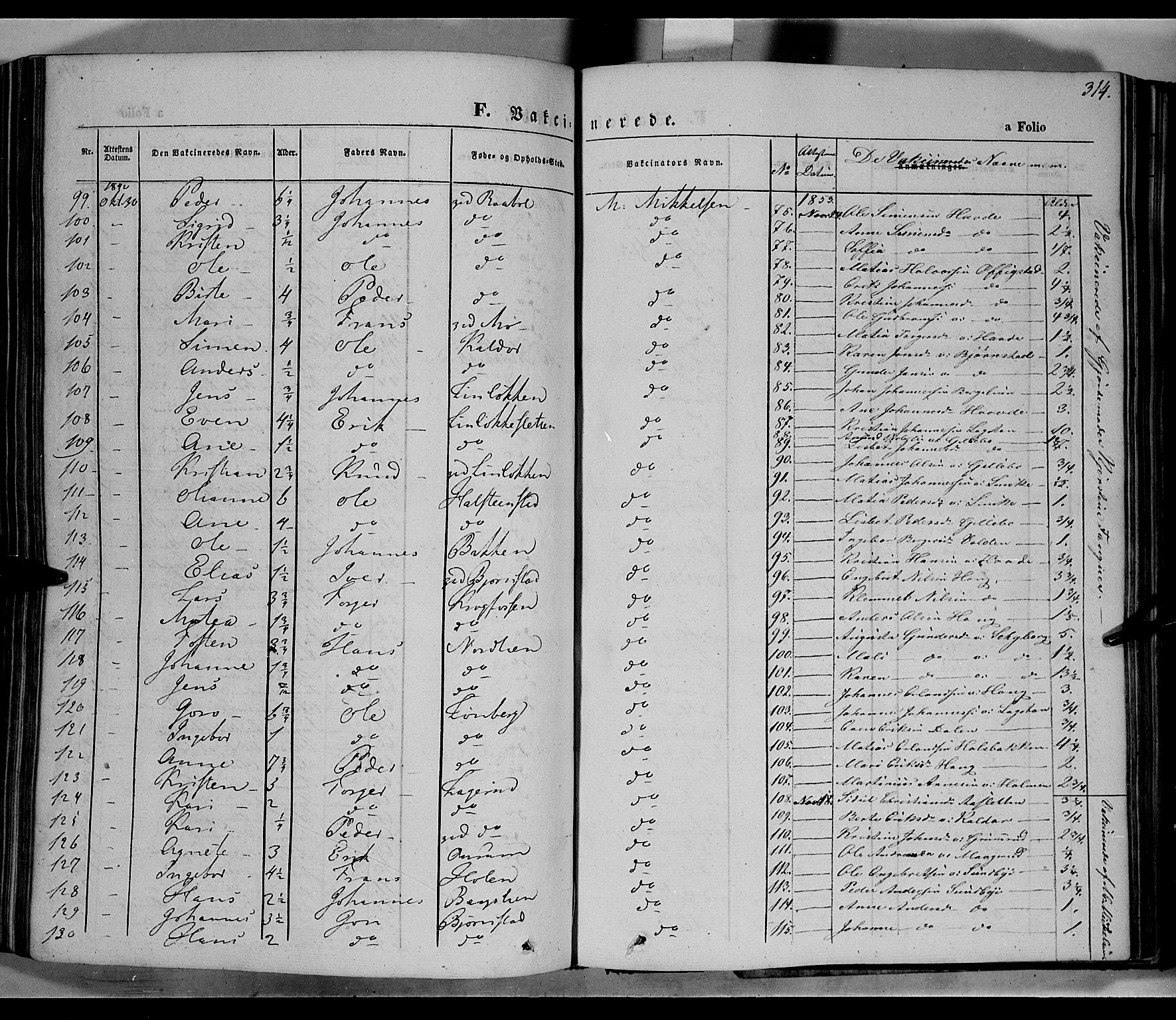 Øyer prestekontor, AV/SAH-PREST-084/H/Ha/Haa/L0005: Parish register (official) no. 5, 1842-1857, p. 314