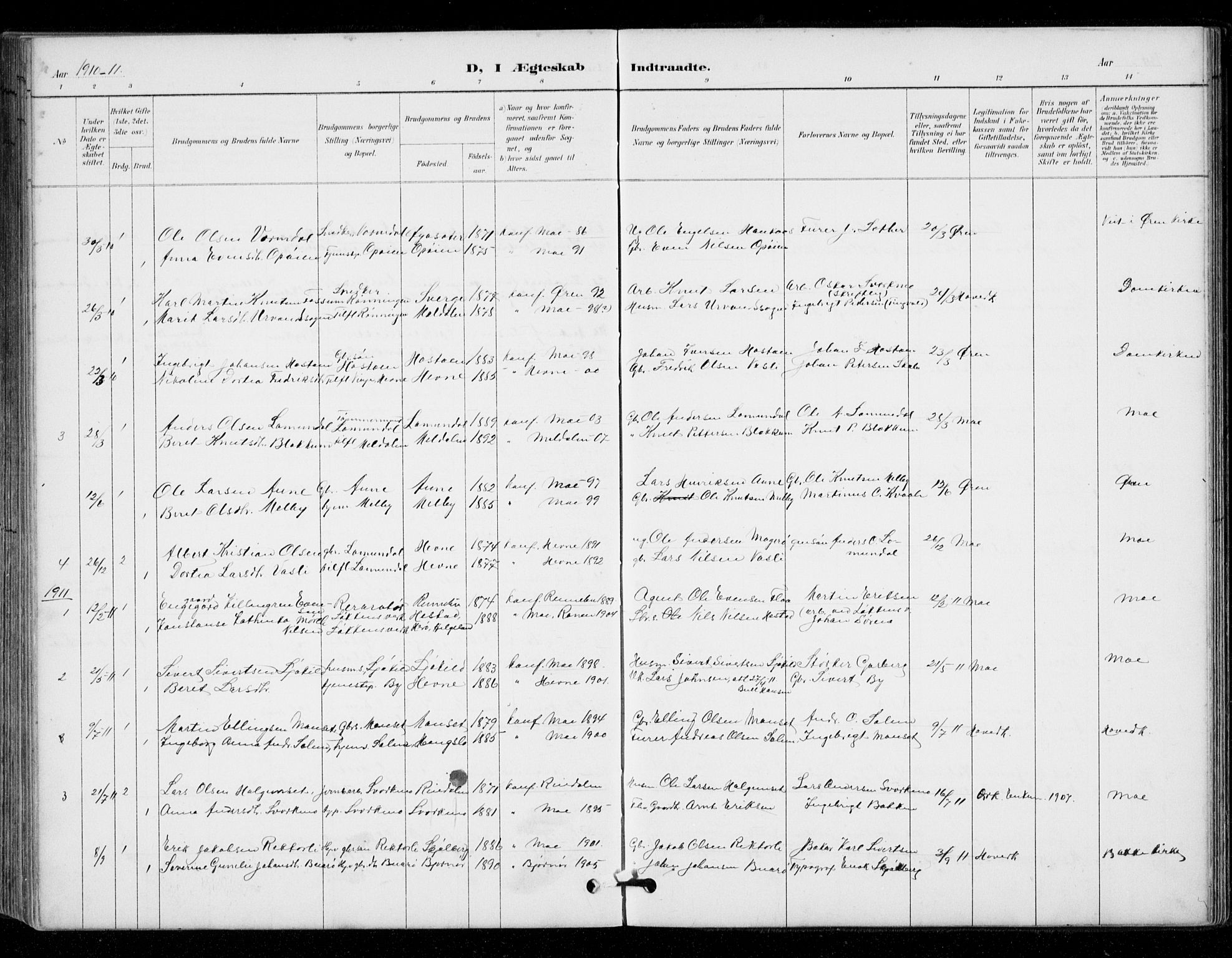 Ministerialprotokoller, klokkerbøker og fødselsregistre - Sør-Trøndelag, AV/SAT-A-1456/671/L0841: Parish register (official) no. 671A03, 1893-1915